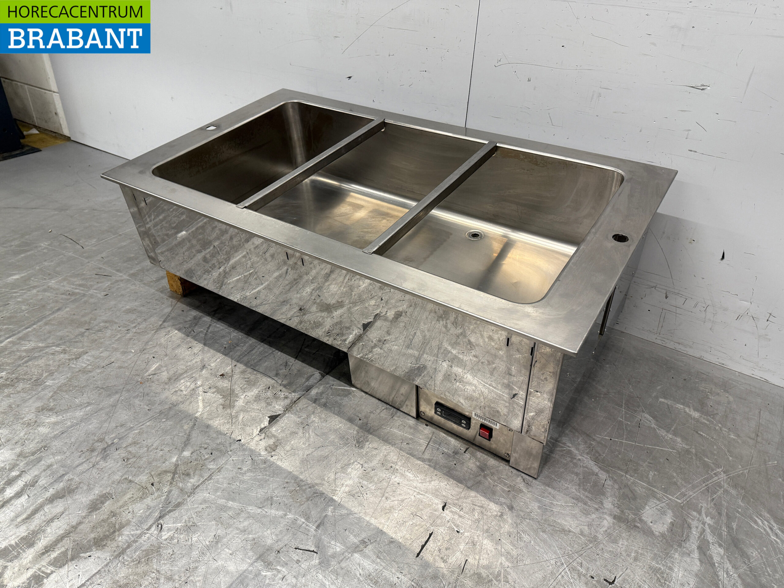 RVS Inbouw Bain Marie 3 x 1/1 GN 400V Horeca - Afbeelding 2