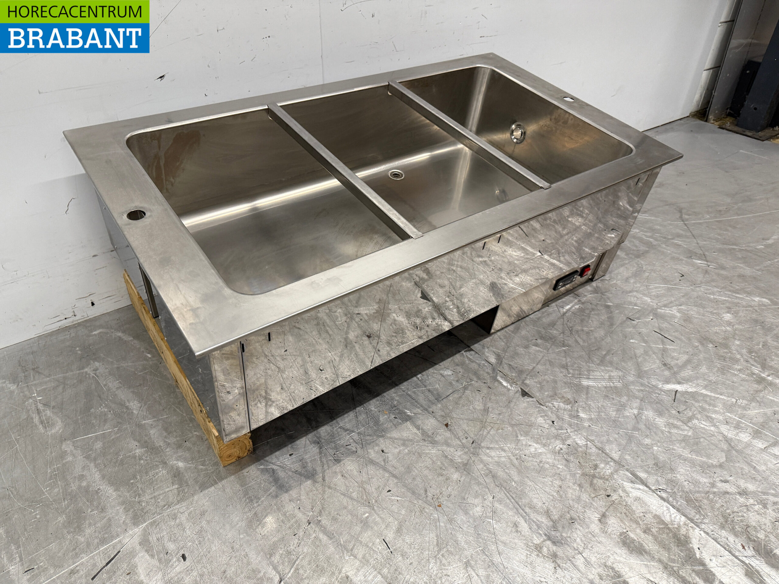 RVS Inbouw Bain Marie 3 x 1/1 GN 400V Horeca - Afbeelding 3