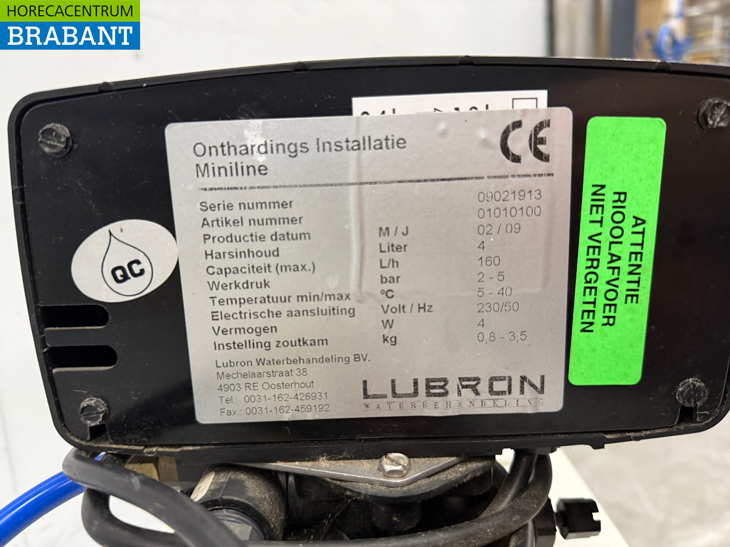 Lubron Miniline Automatische Waterontharder 160 liter per uur 230V Horeca - Afbeelding 6