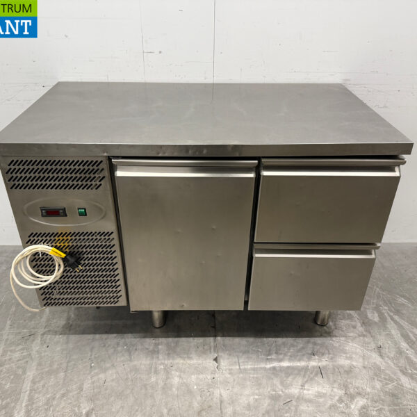 RVS Studio 54 Koelwerkbank 1 Deur 2 Laden 126 cm 230V Horeca