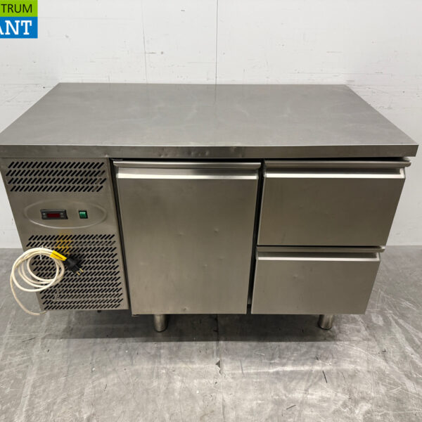 RVS Studio 54 Koelwerkbank 1 Deur 2 Laden 126 cm 230V Horeca