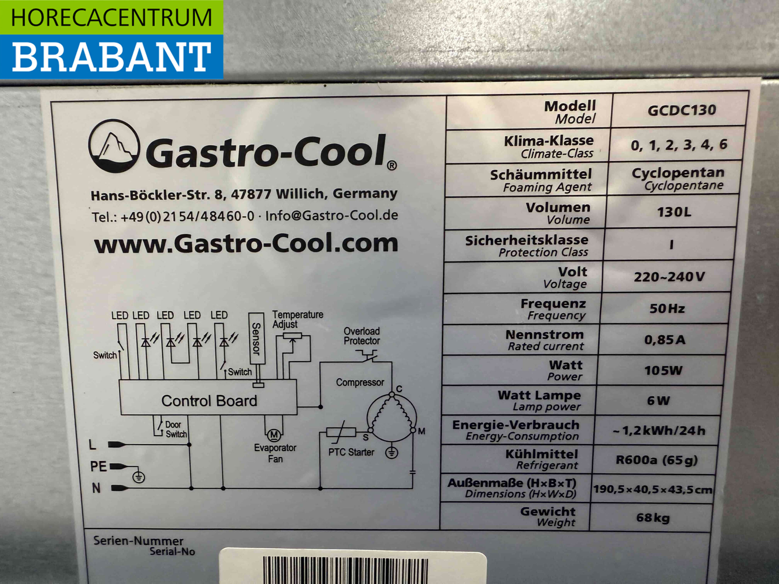 Gastro-Cool Glasdeurkoeling Koelkast Drankkoelkast Glazen deur 155 liter 230V Horeca - Afbeelding 5