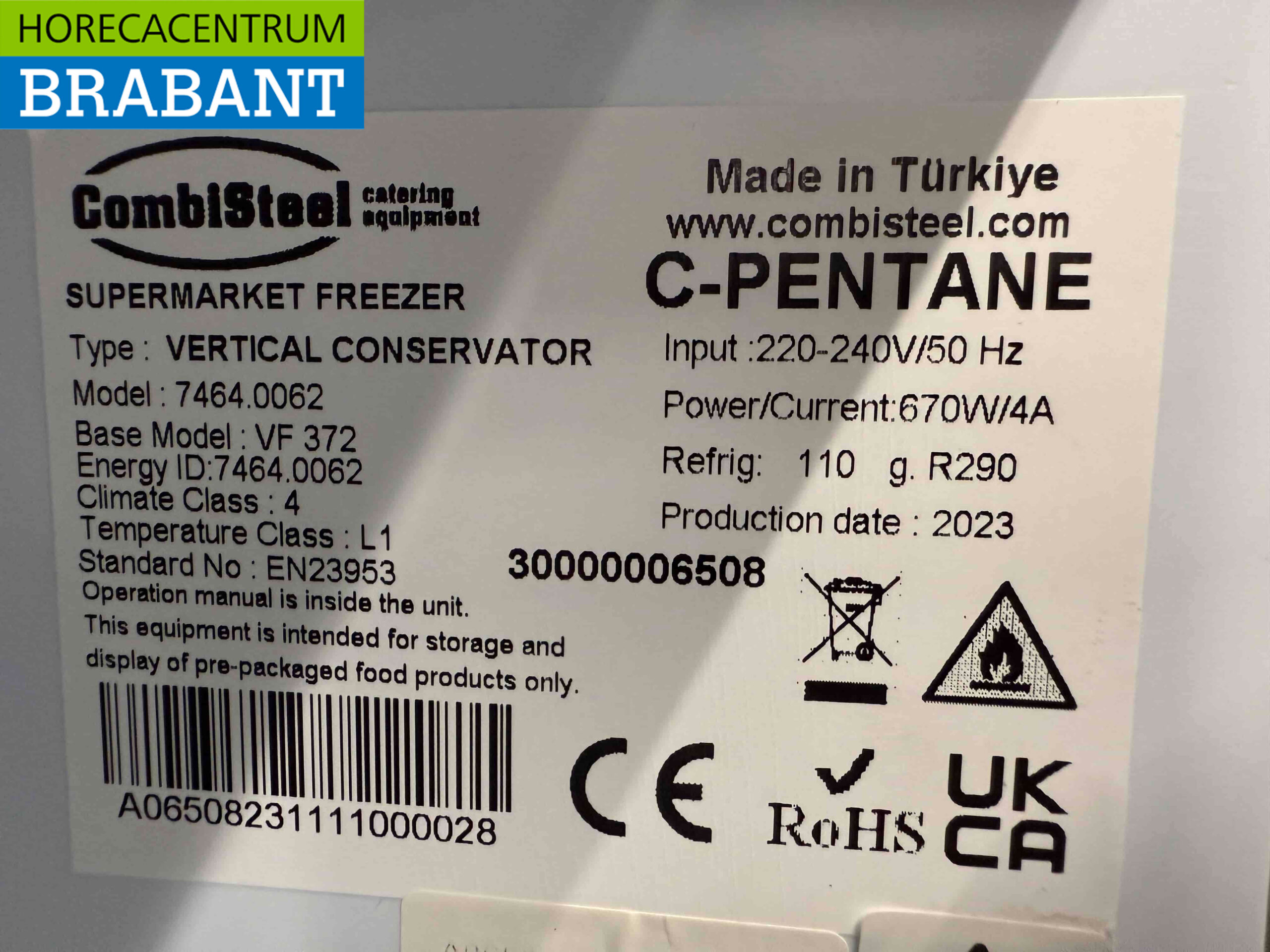 Combisteel Glasdeur Vriezer Vrieskast 382 liter 230V Horeca - Afbeelding 5