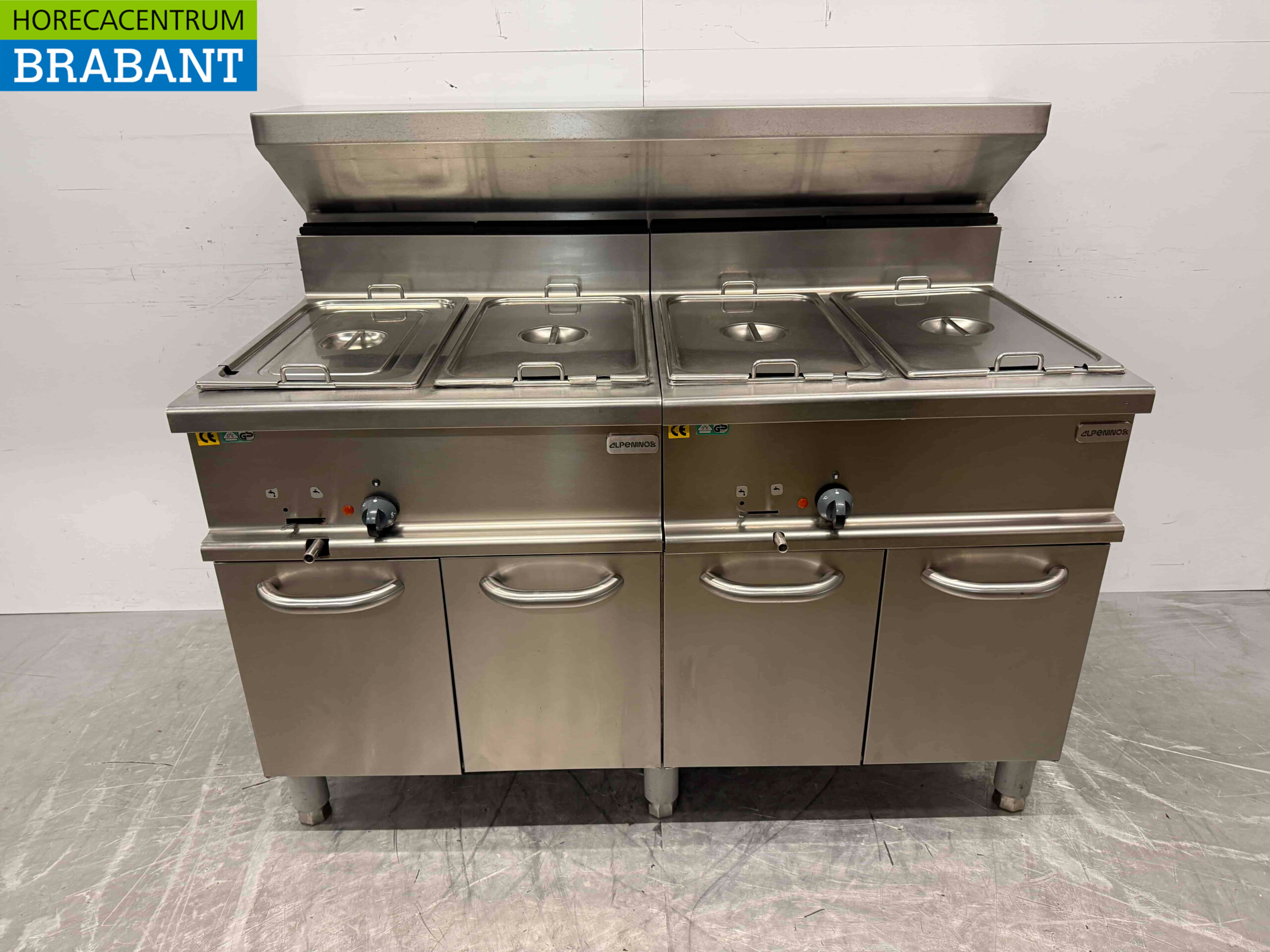 RVS Alpeninox Bain Marie 4 x 1/1 GN 400V 140 cm Horeca