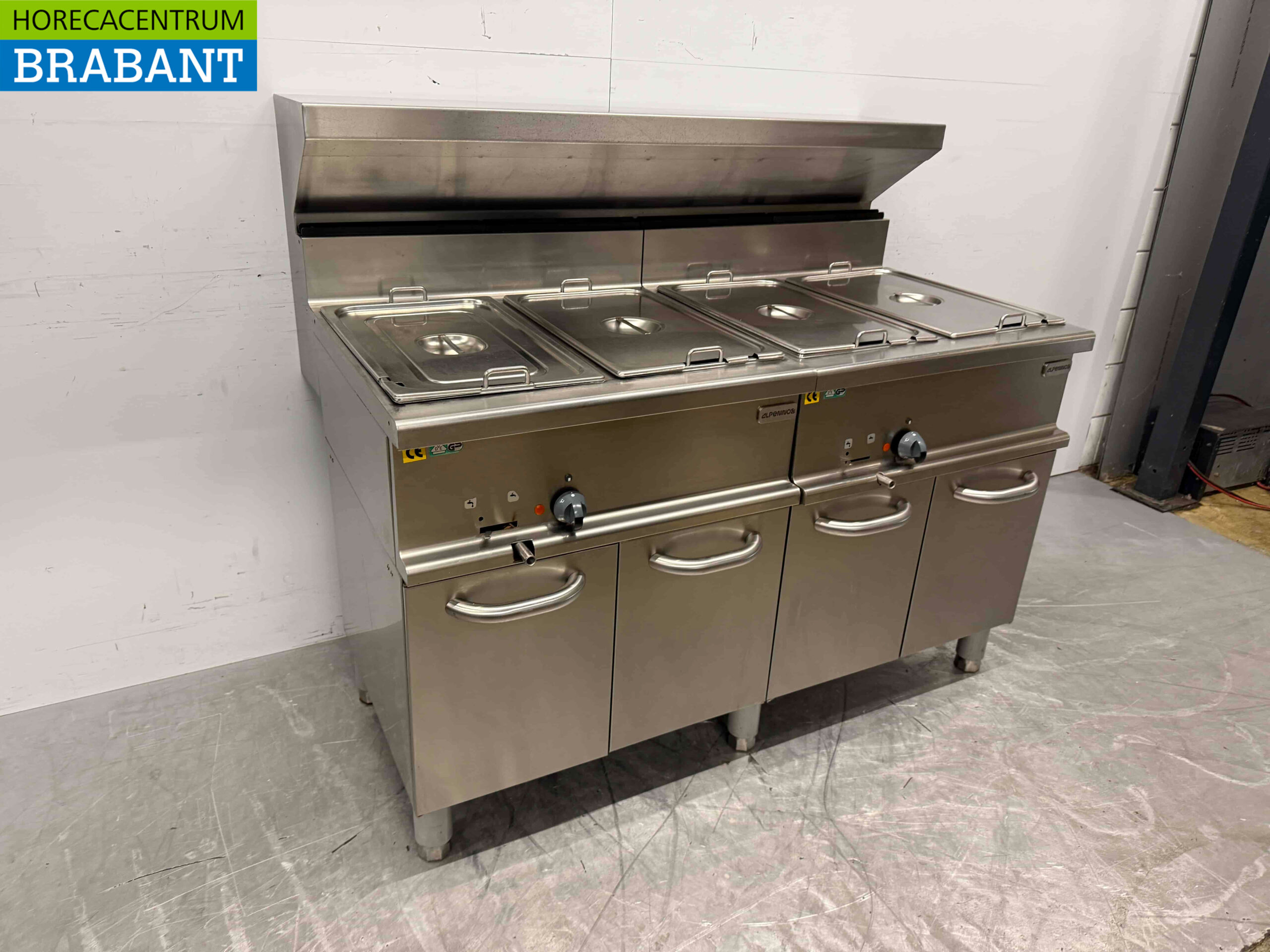 RVS Alpeninox Bain Marie 4 x 1/1 GN 400V 140 cm Horeca - Afbeelding 2