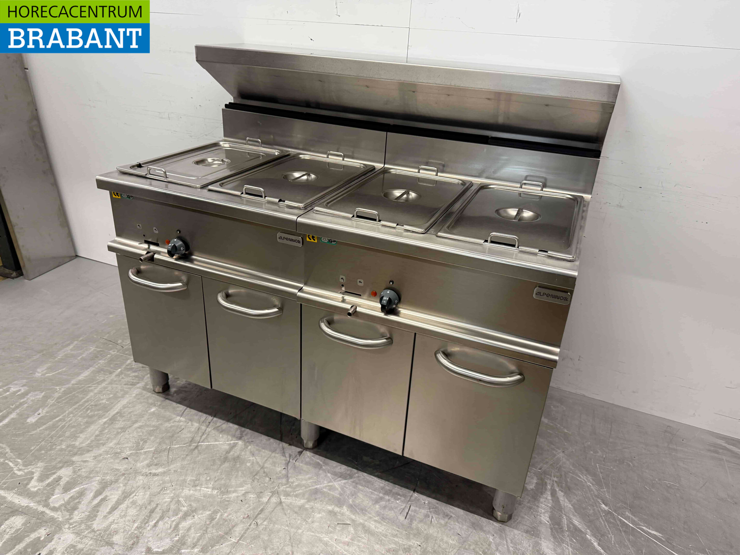 RVS Alpeninox Bain Marie 4 x 1/1 GN 400V 140 cm Horeca - Afbeelding 3