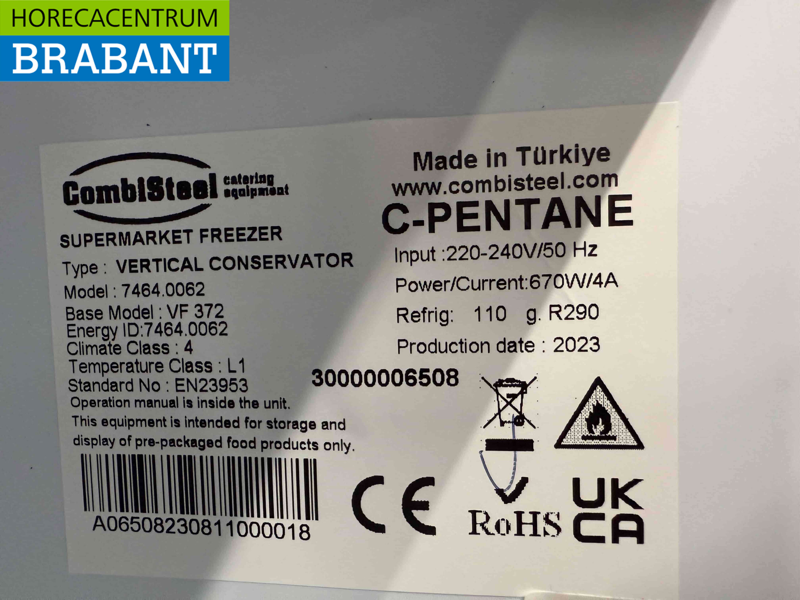 Combisteel Glasdeur Vriezer Vrieskast 382 liter 230V Horeca - Afbeelding 5