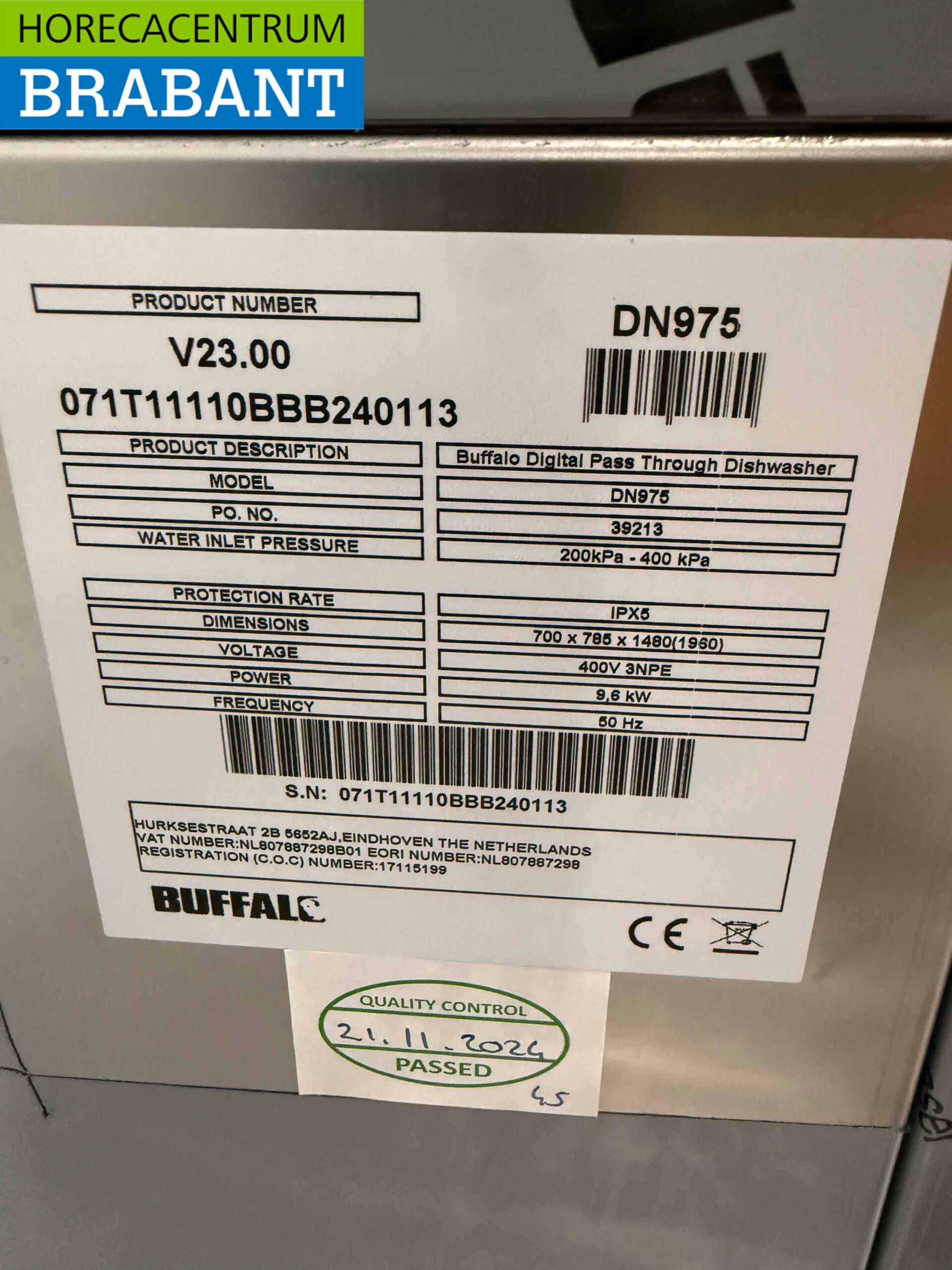 RVS Buffalo DN975 Doorschuifvaatwasser met afvoerpomp 400V Horeca - Afbeelding 5