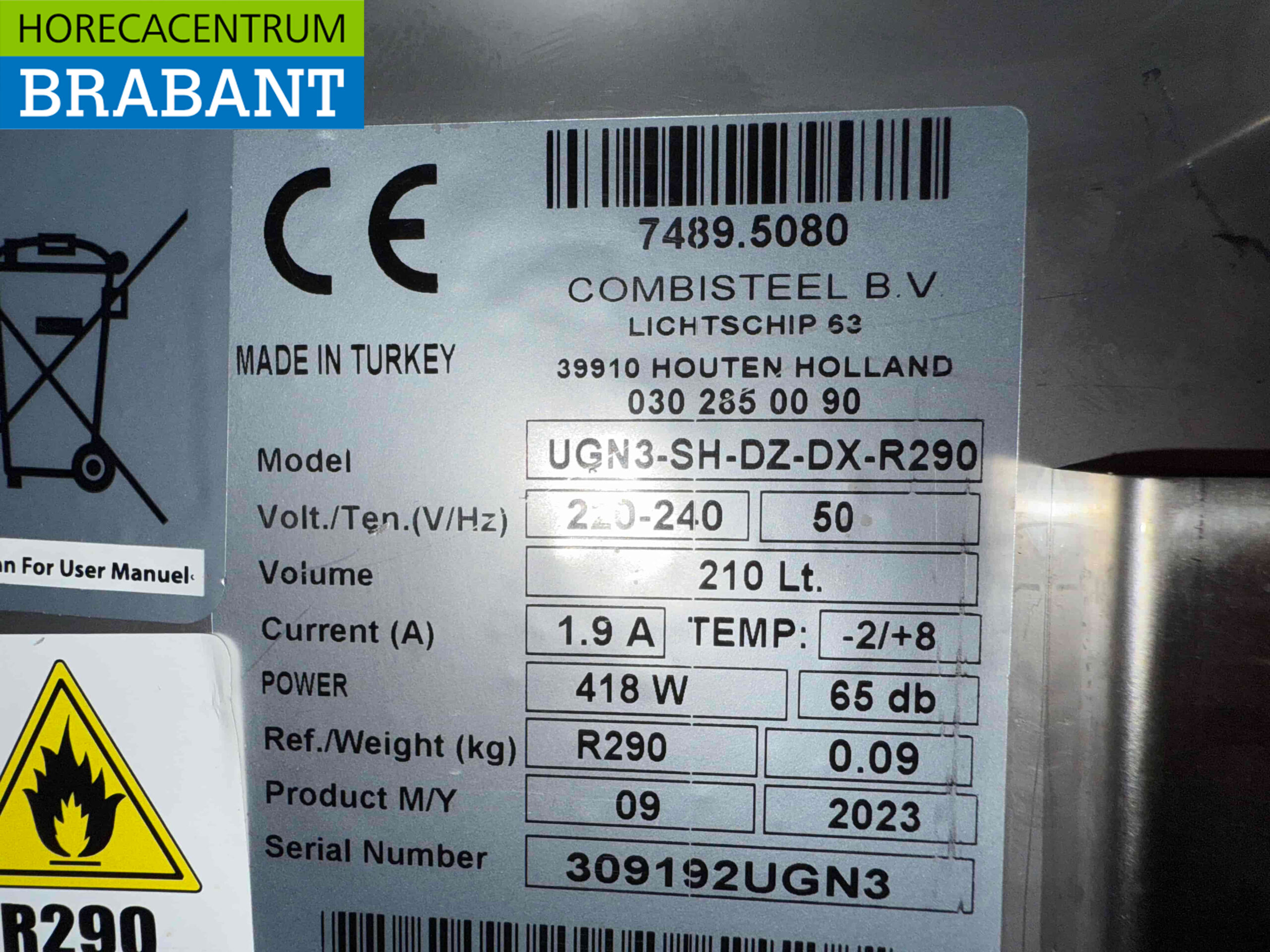 RVS Combisteel Koelwerkbank Laag model 3 deuren 160 cm 230V Horeca - Afbeelding 5