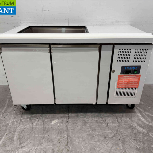 Polar CT393 RVS Koelwerkbank 2 deuren 136 cm 230V Horeca