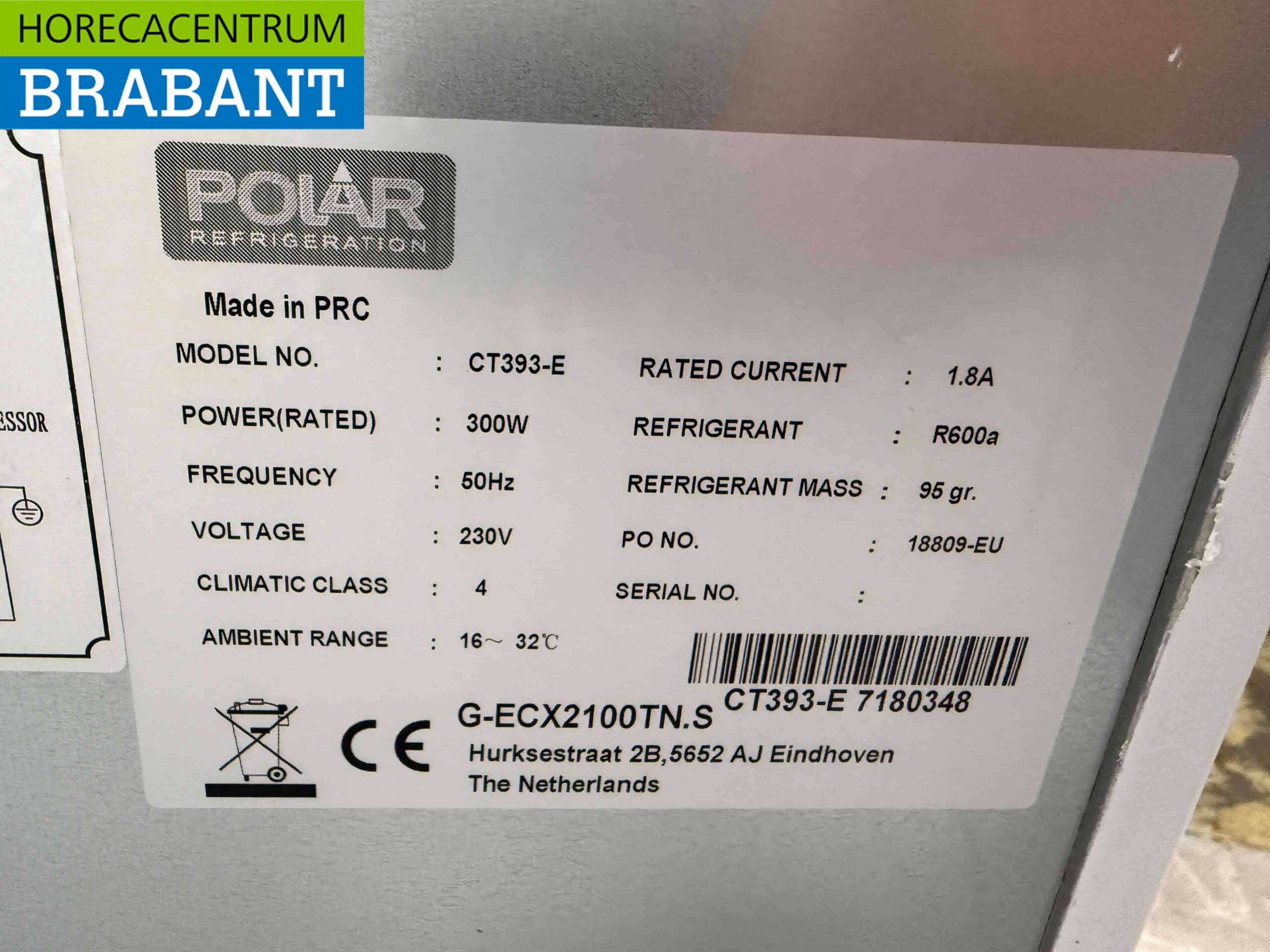 Polar CT393 RVS Koelwerkbank 2 deuren 136 cm 230V Horeca - Afbeelding 6