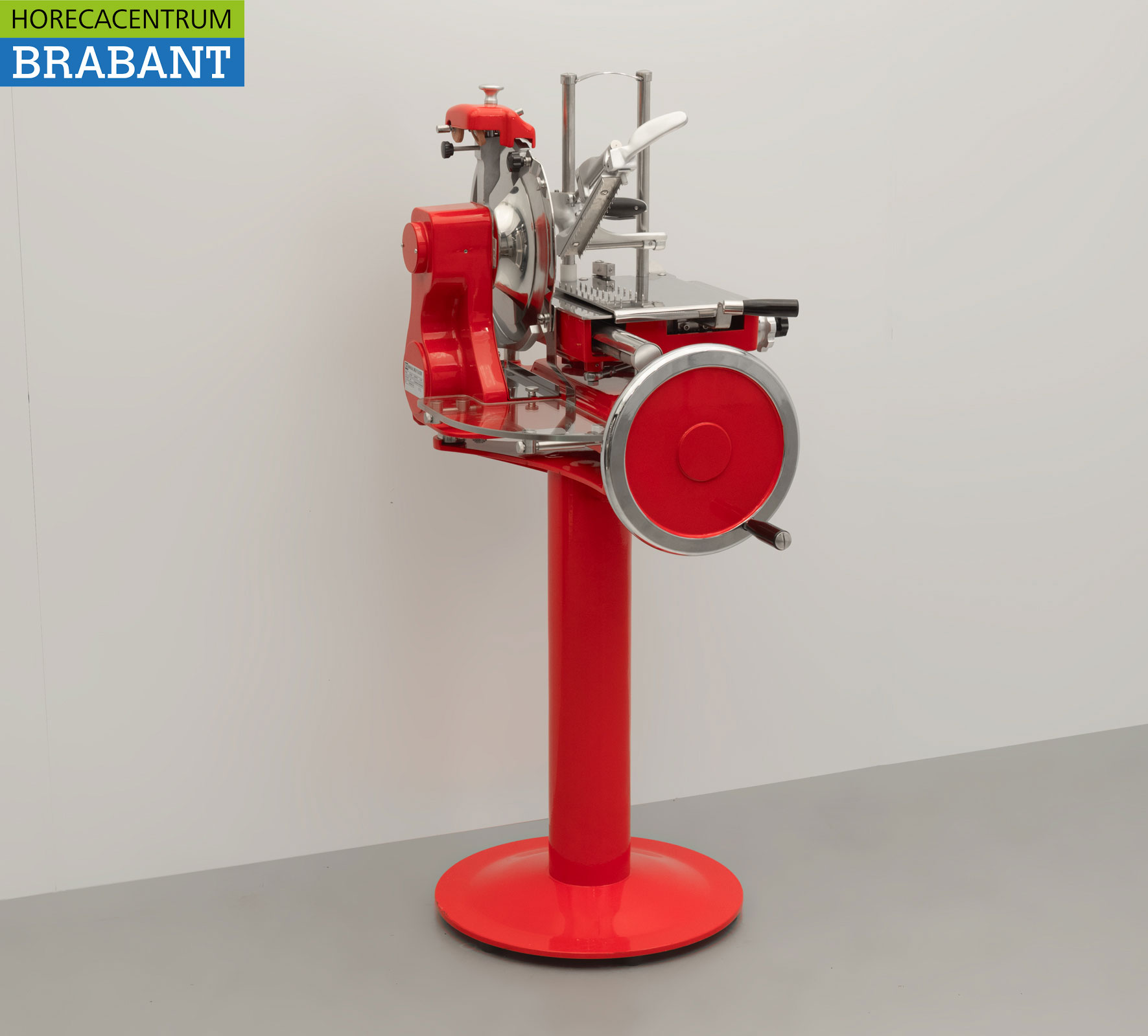 HCB Handmatige Vliegwiel Snijmachine 300 mm – Incl. Onderstel – Rood Horeca Slagerij