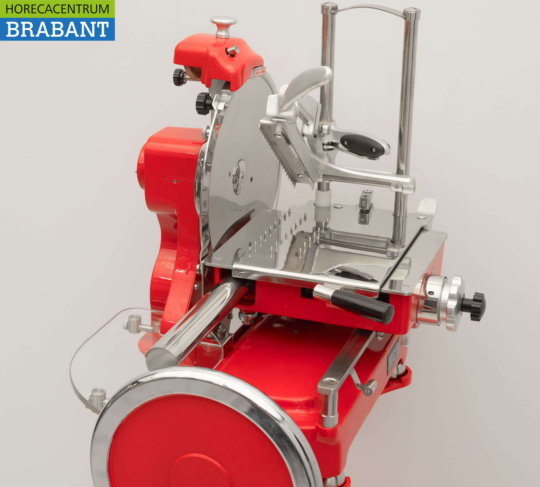 HCB Handmatige Vliegwiel Snijmachine 300 mm – Incl. Onderstel – Rood Horeca Slagerij - Afbeelding 4