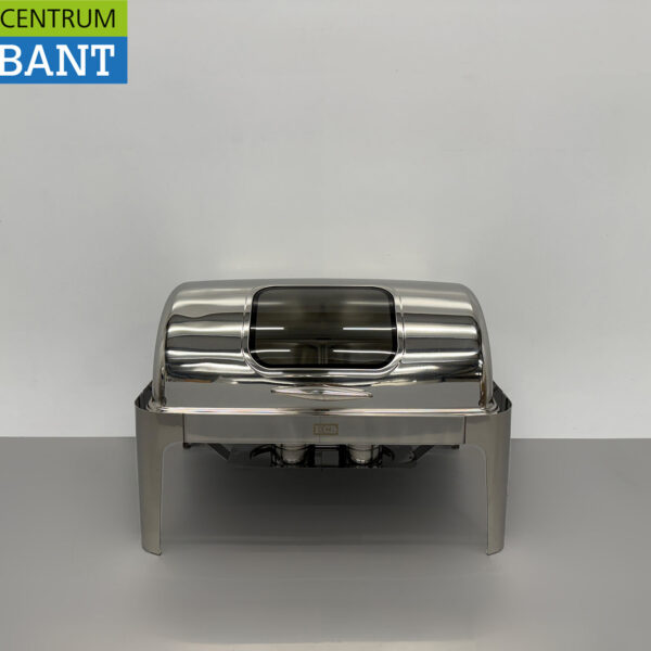HCB Chafing Dish Rolltop RVS – Kijkglas – 9 liter – 2 x 1/2 GN Horeca