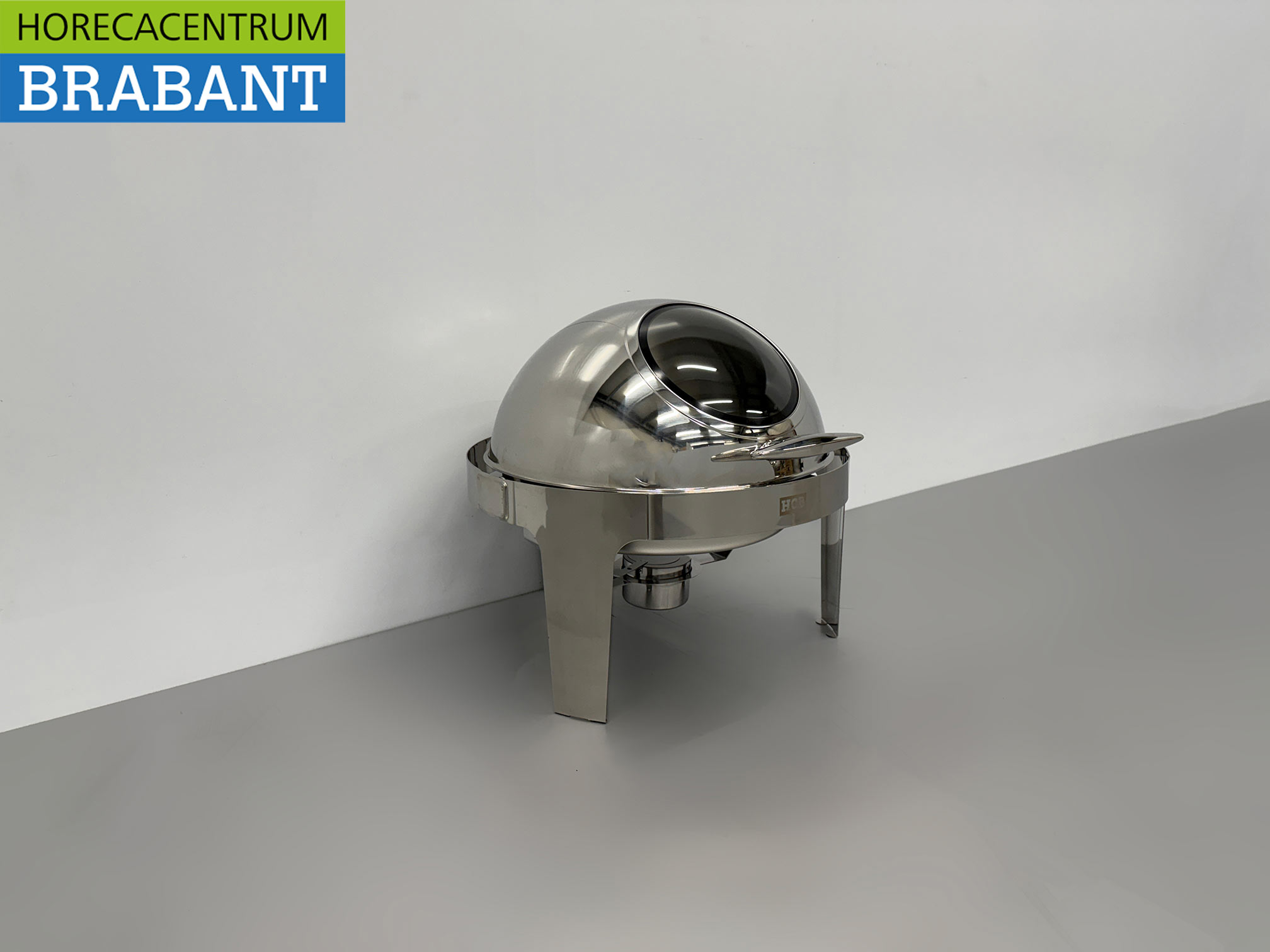 HCB Ronde Chafing Dish Rolltop RVS – Kijkglas – 6 liter – Horeca - Afbeelding 3