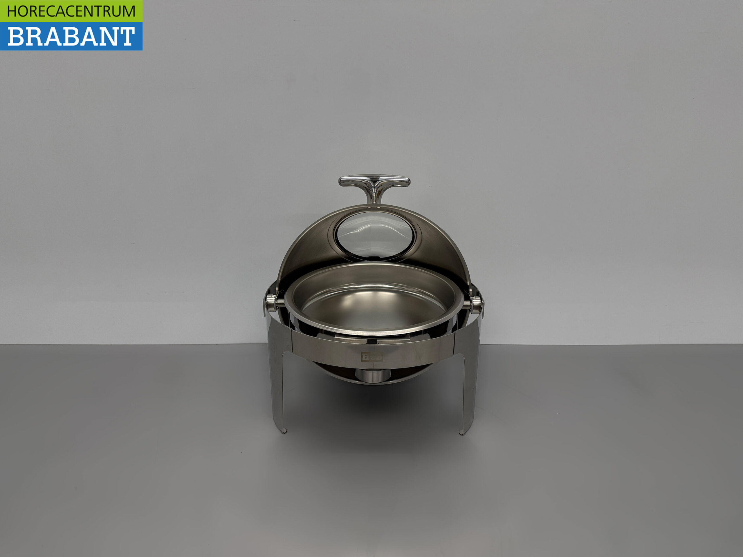 HCB Ronde Chafing Dish Rolltop RVS – Kijkglas – 6 liter – Horeca - Afbeelding 4