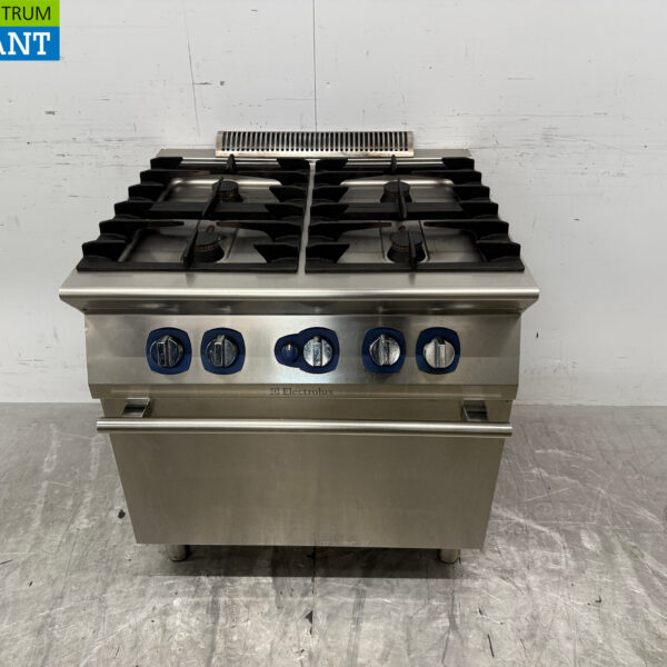 RVS Electrolux 4 pits Gasfornuis Met Oven Aardgas Horeca