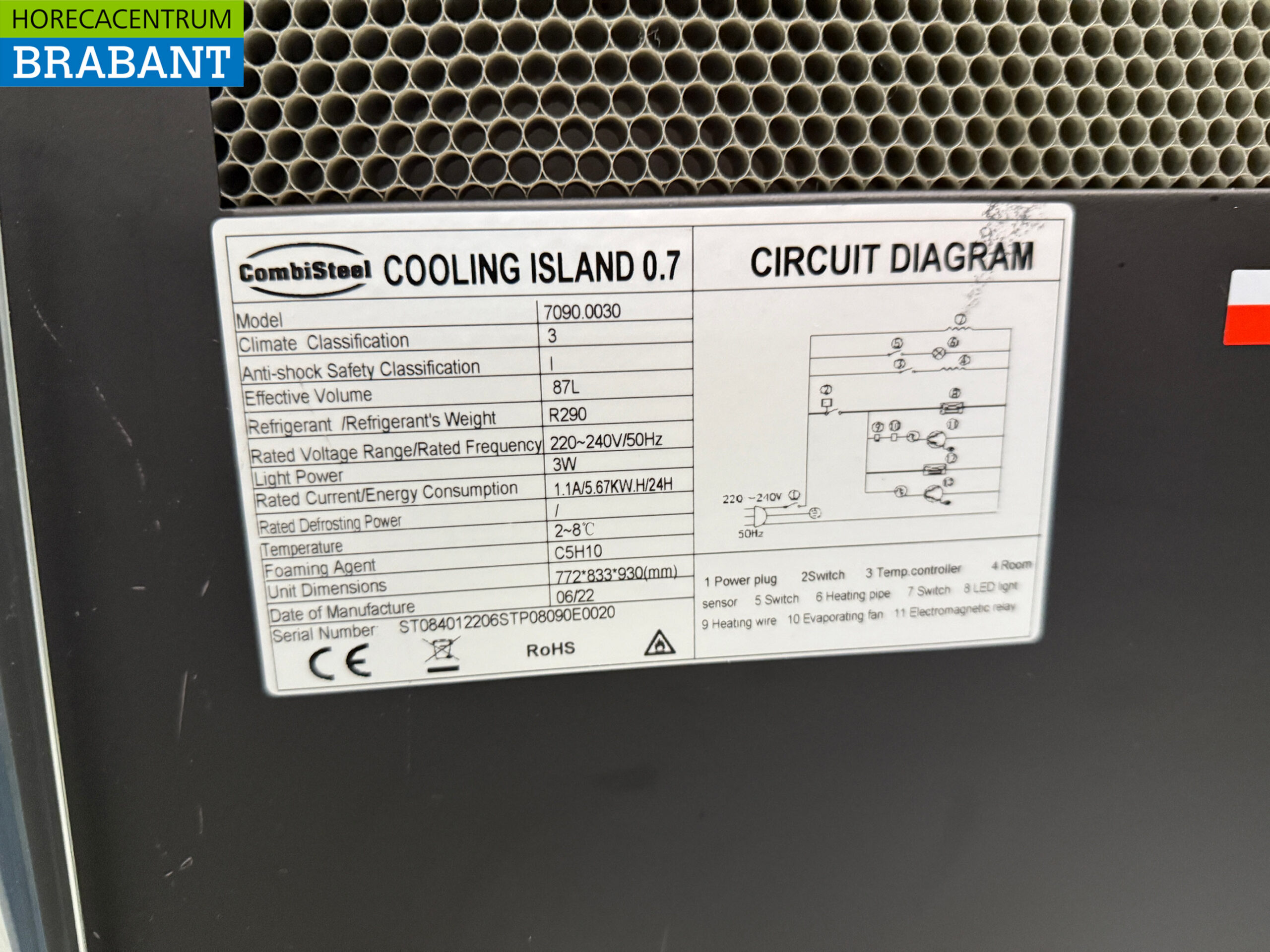 Combisteel Verrijdbare Winkelkoeling Koelvitrine 87 liter 230V Horeca - Afbeelding 5