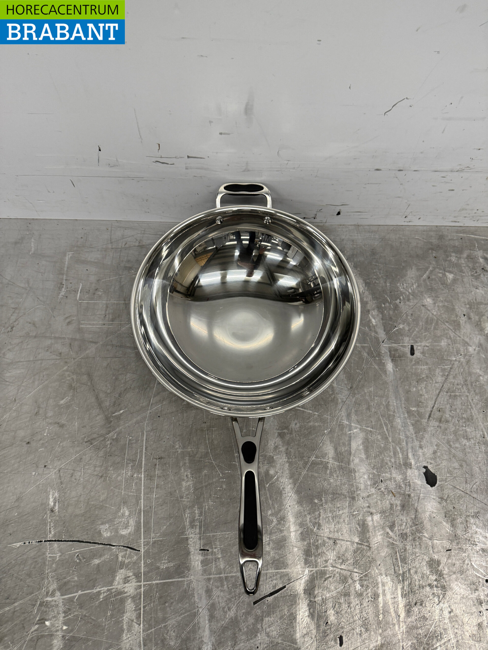 RVS Universele inductie wokpan wok met deksel 36 cm Horeca - Afbeelding 4