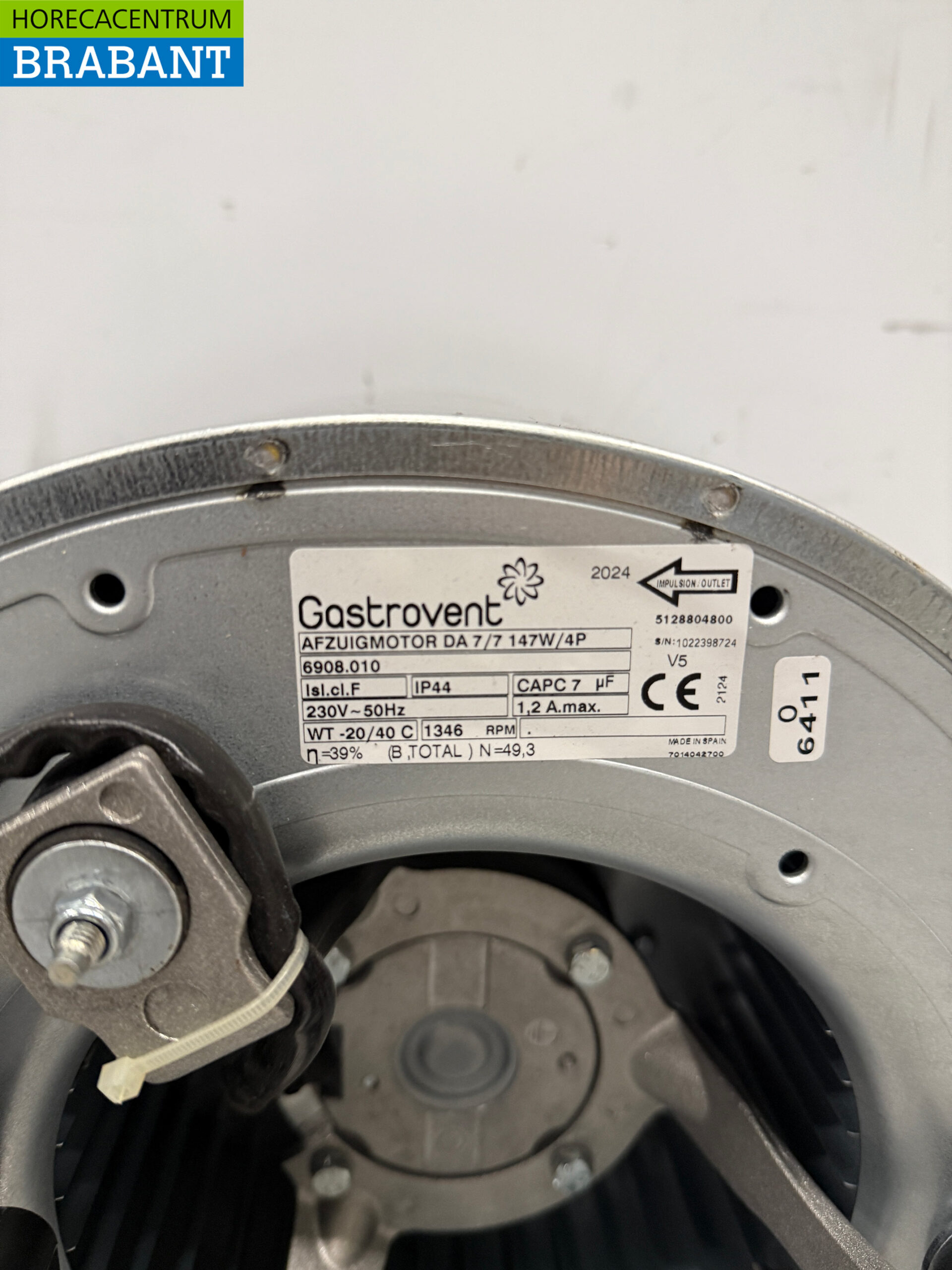 Gastrovent Afzuigmotor Slakkenhuis 1000 m3 230V Horeca - Afbeelding 4