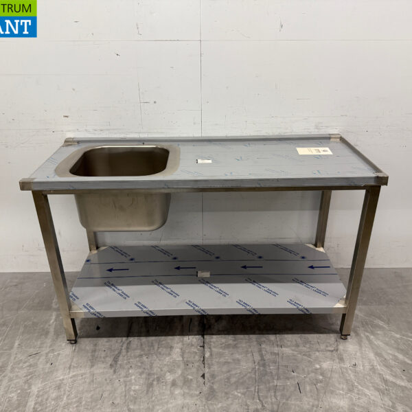 RVS Aanvoertafel tbv doorschuifvaatwasser 140 cm Horeca