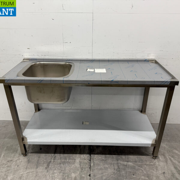 RVS Aanvoertafel tbv doorschuifvaatwasser 140 cm Horeca