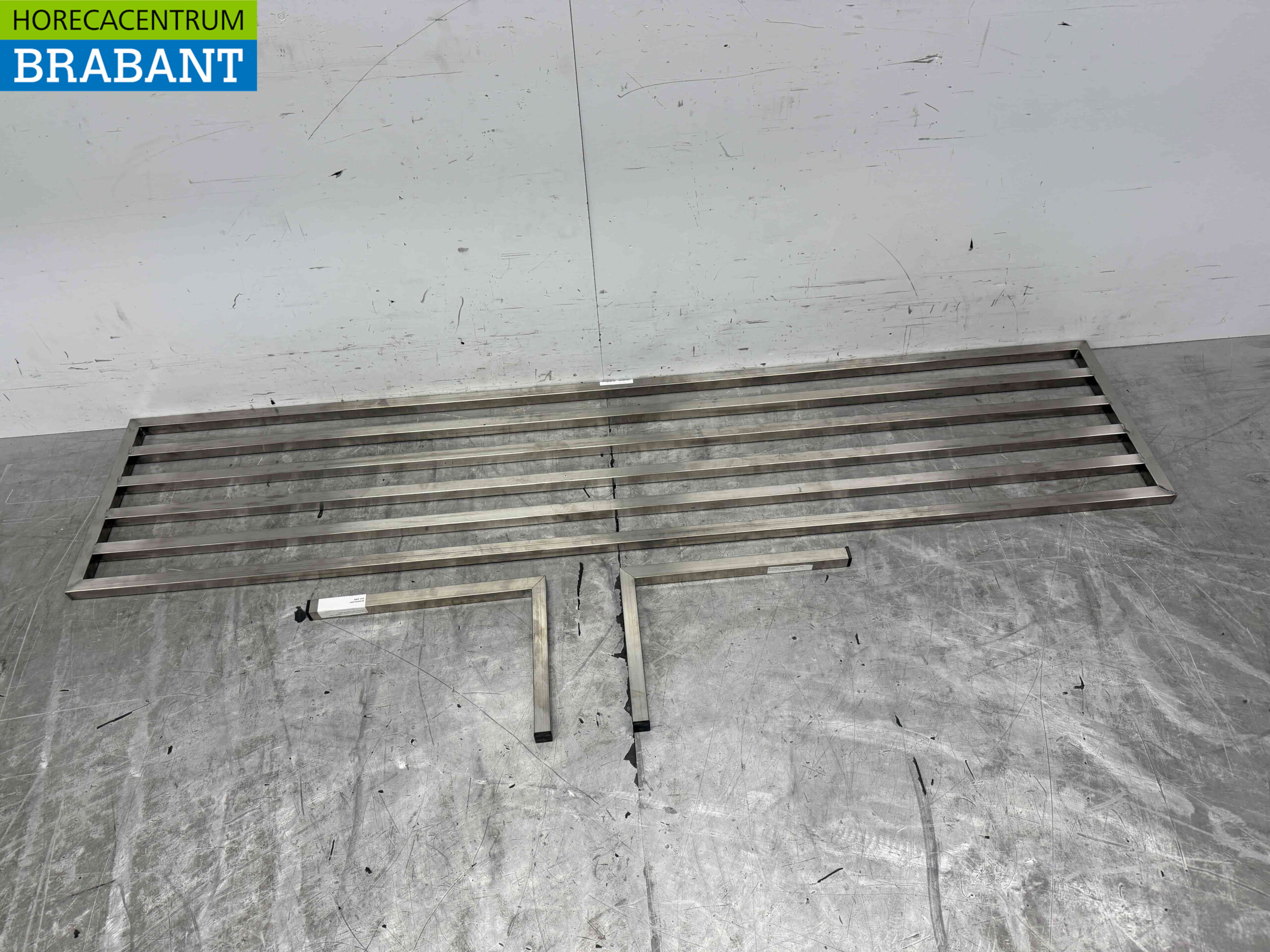 RVS Pannenrek Wandschap 190 x 40 cm Horeca