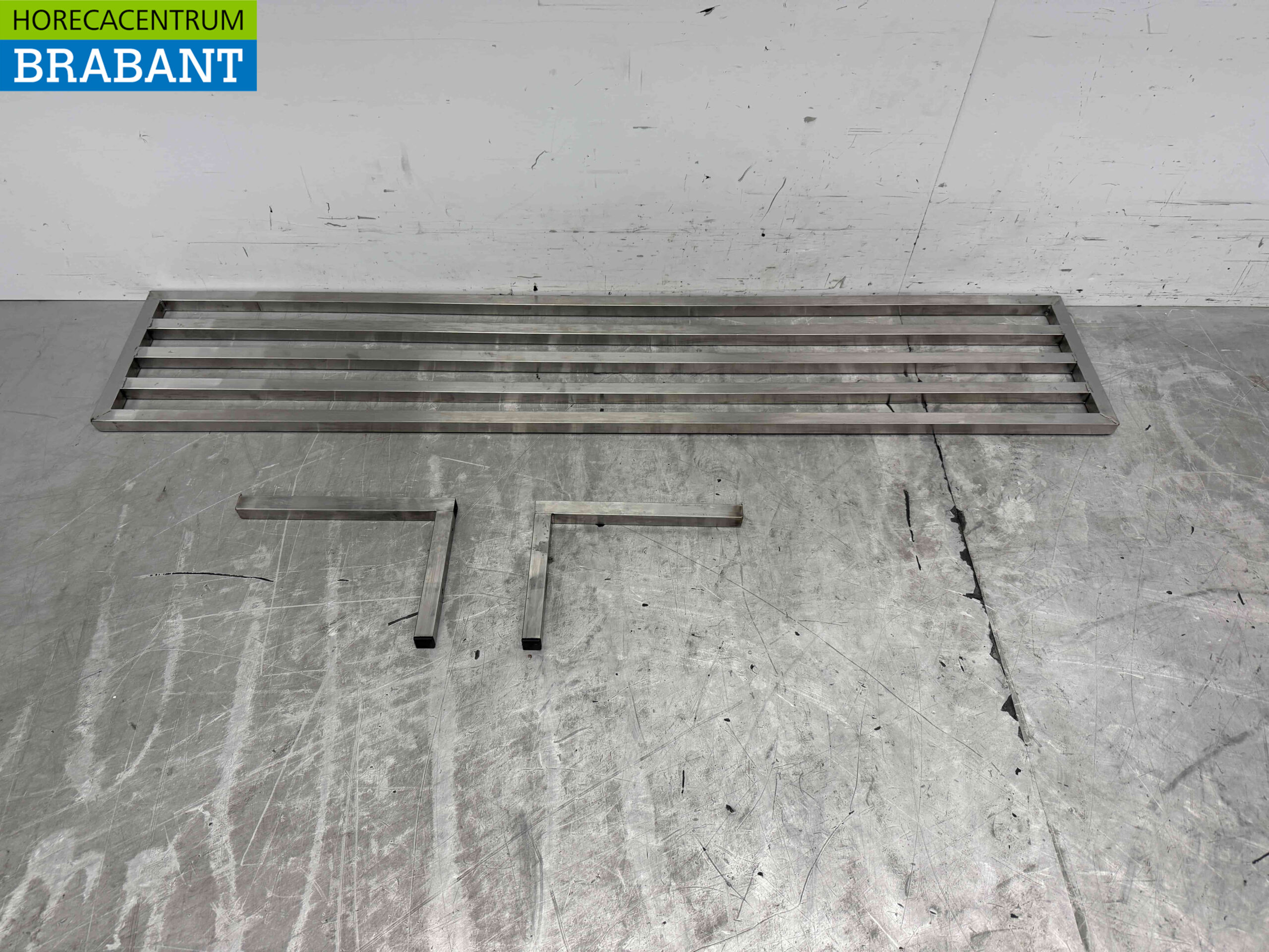 RVS Pannenrek Wandschap 160 x 30,5 cm Horeca