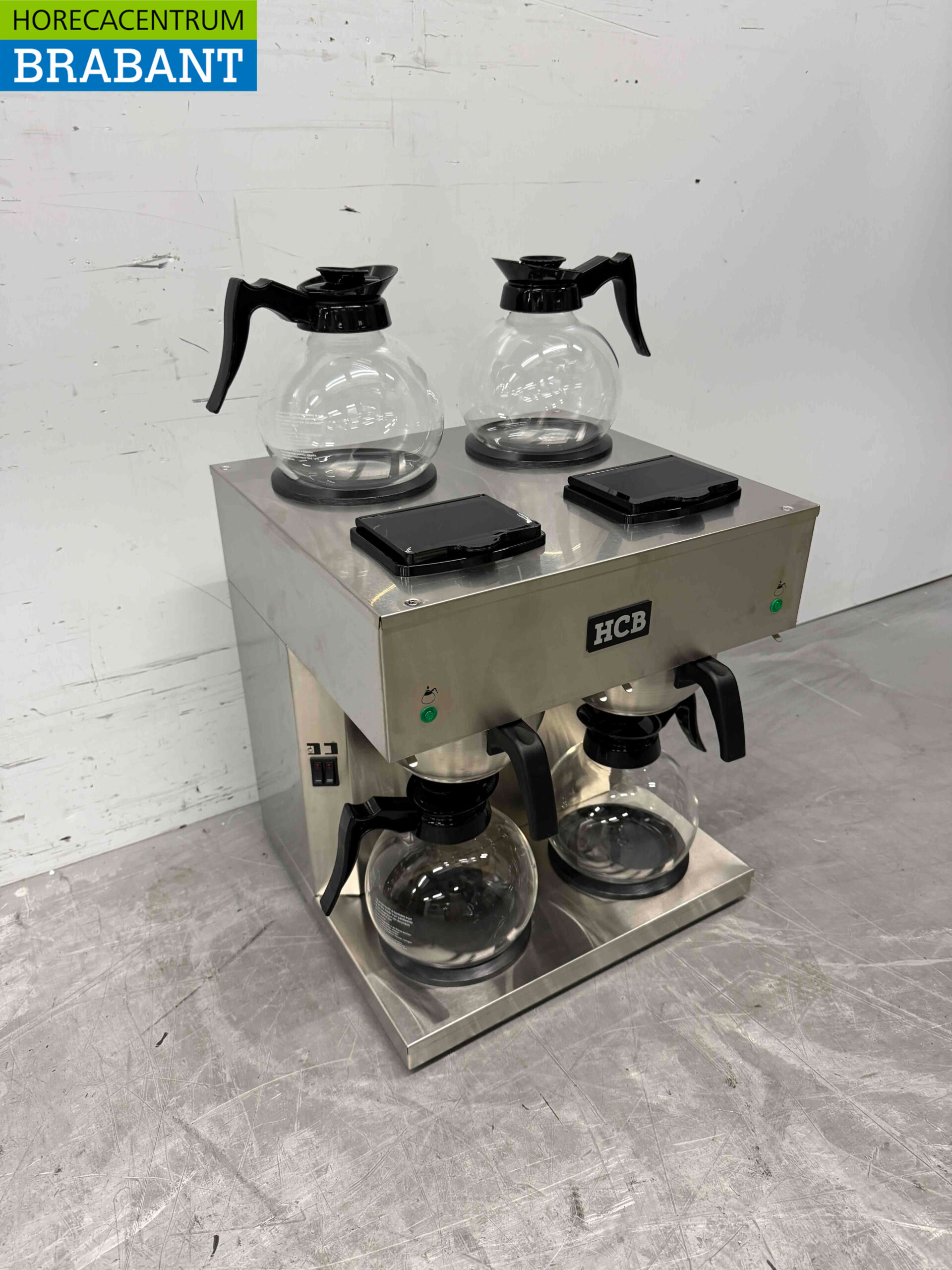 RVS HCB Dubbele Koffiezetapparaat Koffiemachine 2 x 1,8 liter 230V Horeca - Afbeelding 2