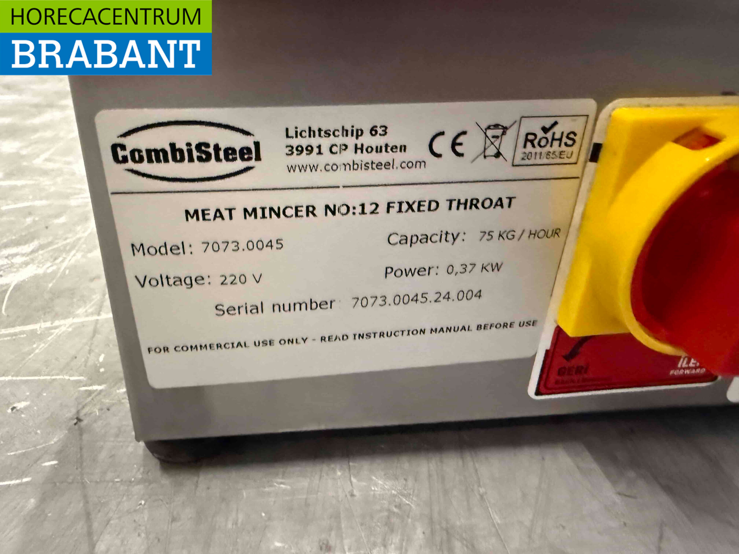 RVS Combisteel Gehaktmolen 75 kg per uur 230V Horeca - Afbeelding 5