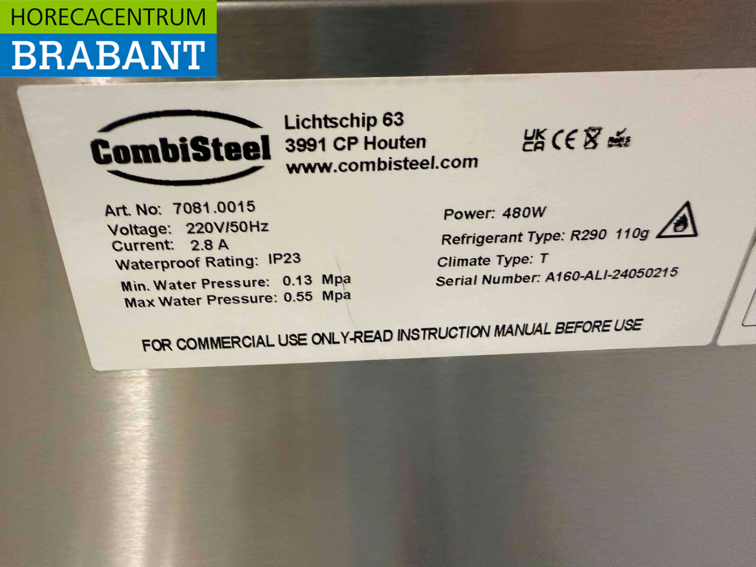 RVS Combisteel ijsblokjesmachine ijsklontjesmachine 73 kg p/d 230V Horeca - Afbeelding 5