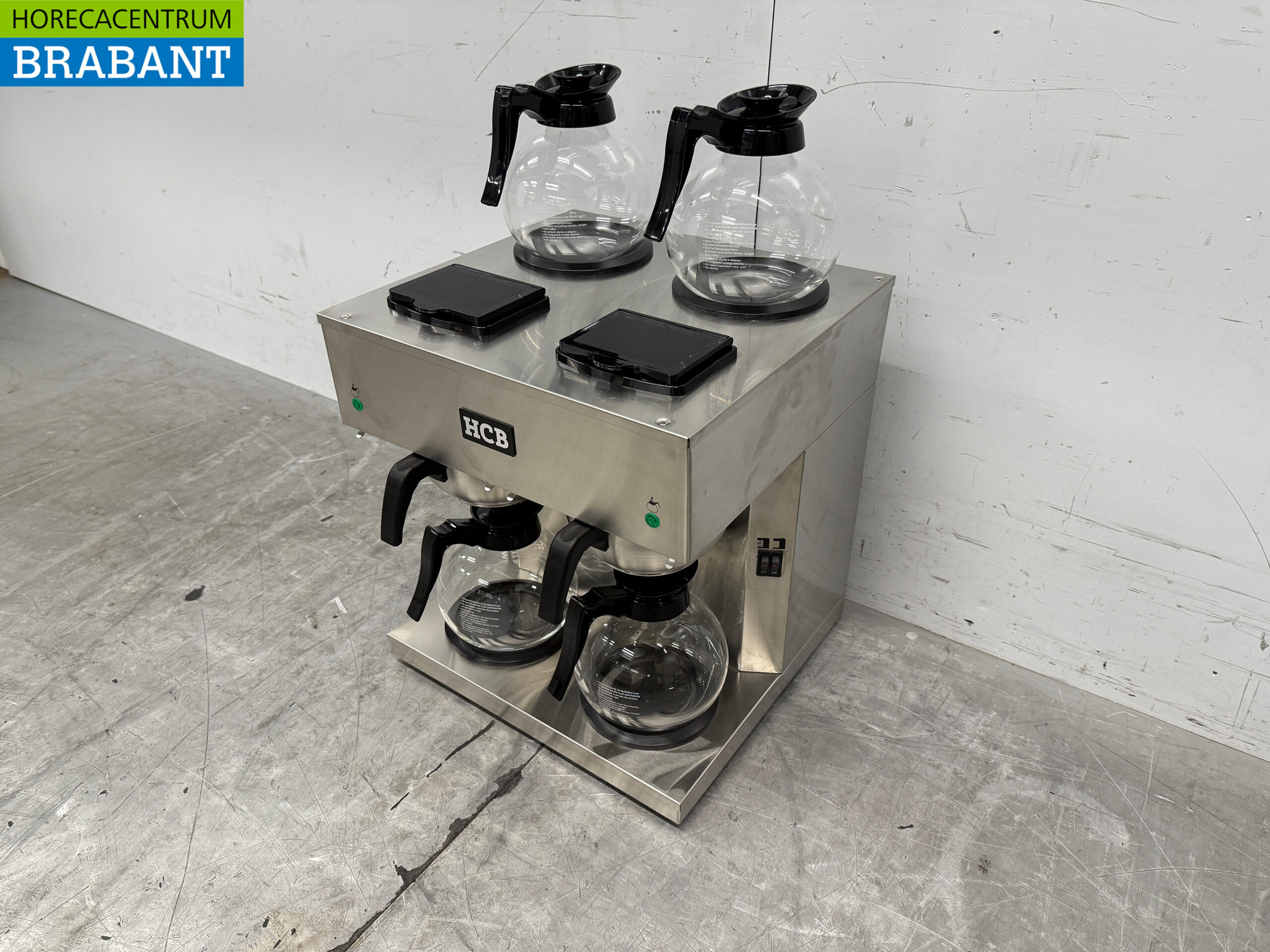 RVS HCB Dubbele Koffiezetapparaat Koffiemachine 2 x 1,8 liter 230V Horeca - Afbeelding 2