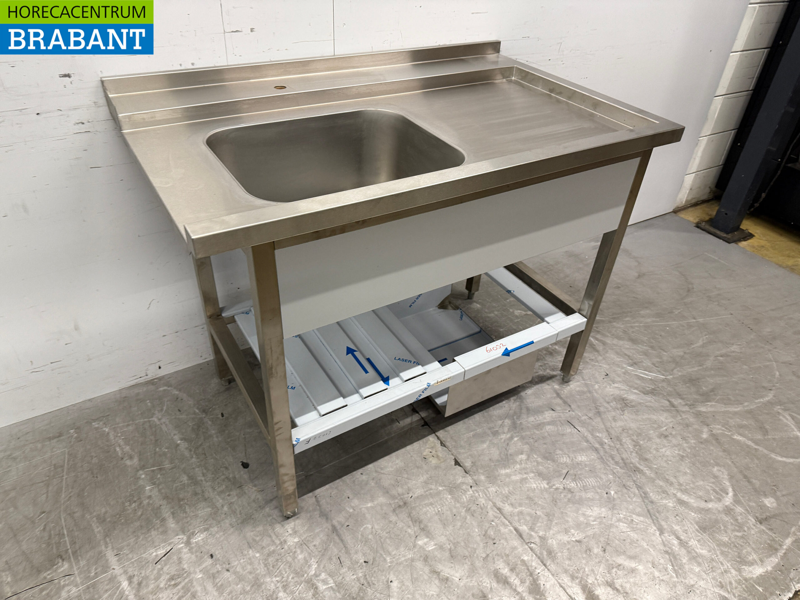 RVS Aanvoertafel tbv doorschuifvaatwasser 120 cm Horeca - Afbeelding 3