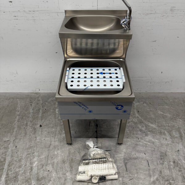 RVS Combisteel Dubbele Wasbak Spoelbak Uitgietbak combi Kraan 50 cm Horeca