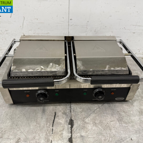 RVS Combisteel Dubbele Contactgrill Paninigrill Geribbeld 230V Horeca