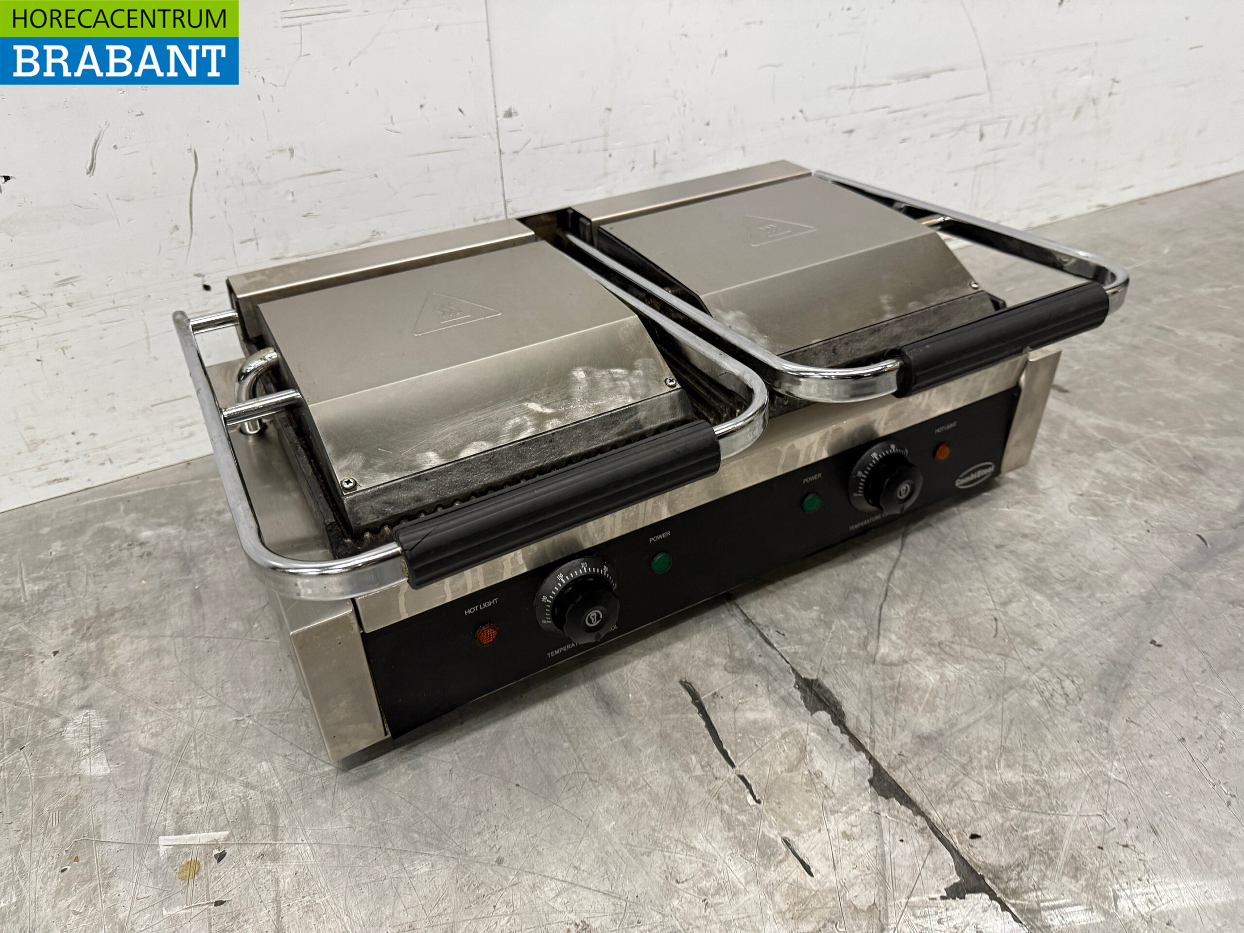 RVS Combisteel Dubbele Contactgrill Paninigrill Geribbeld 230V Horeca - Afbeelding 3