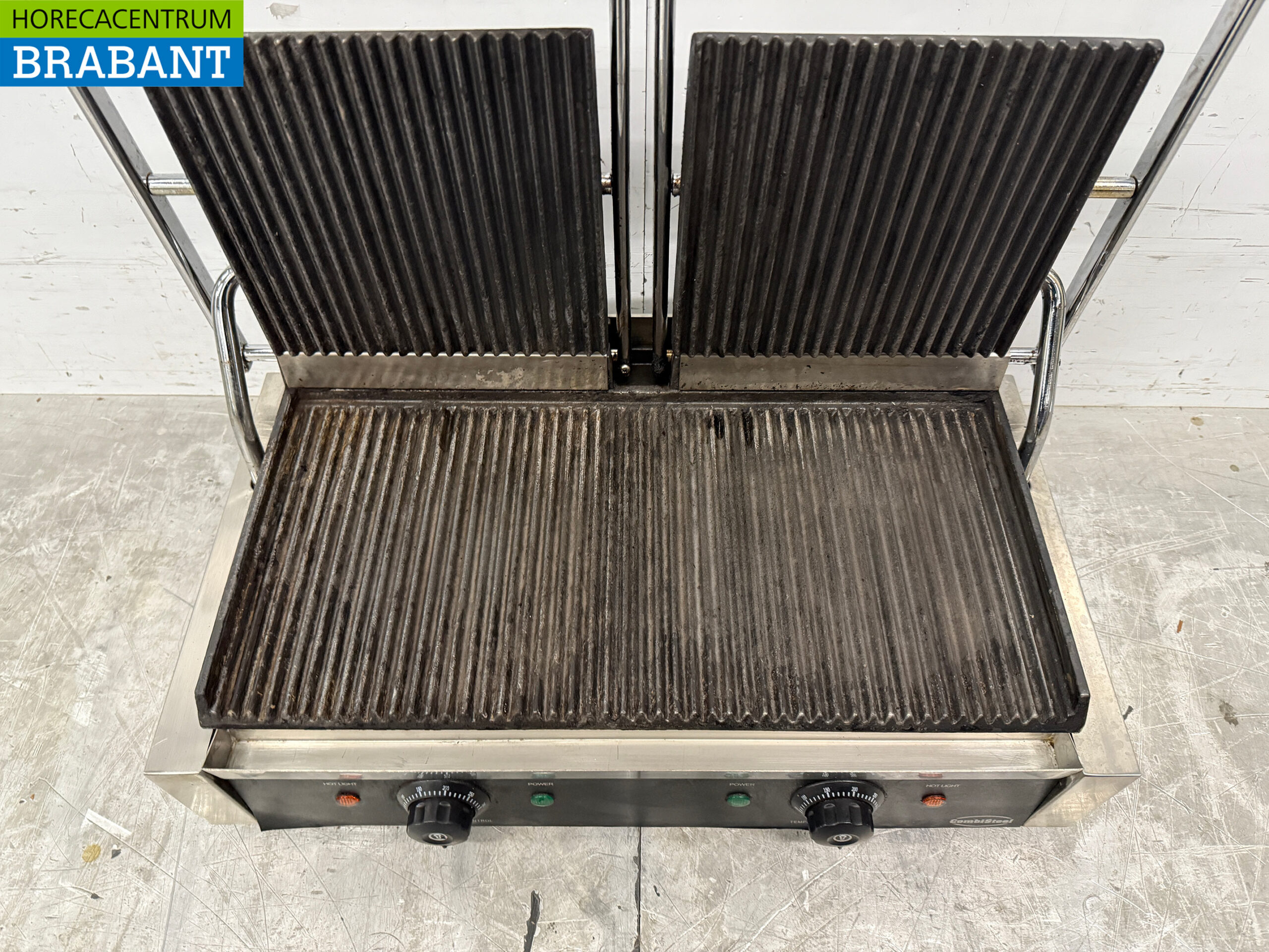 RVS Combisteel Dubbele Contactgrill Paninigrill Geribbeld 230V Horeca - Afbeelding 4