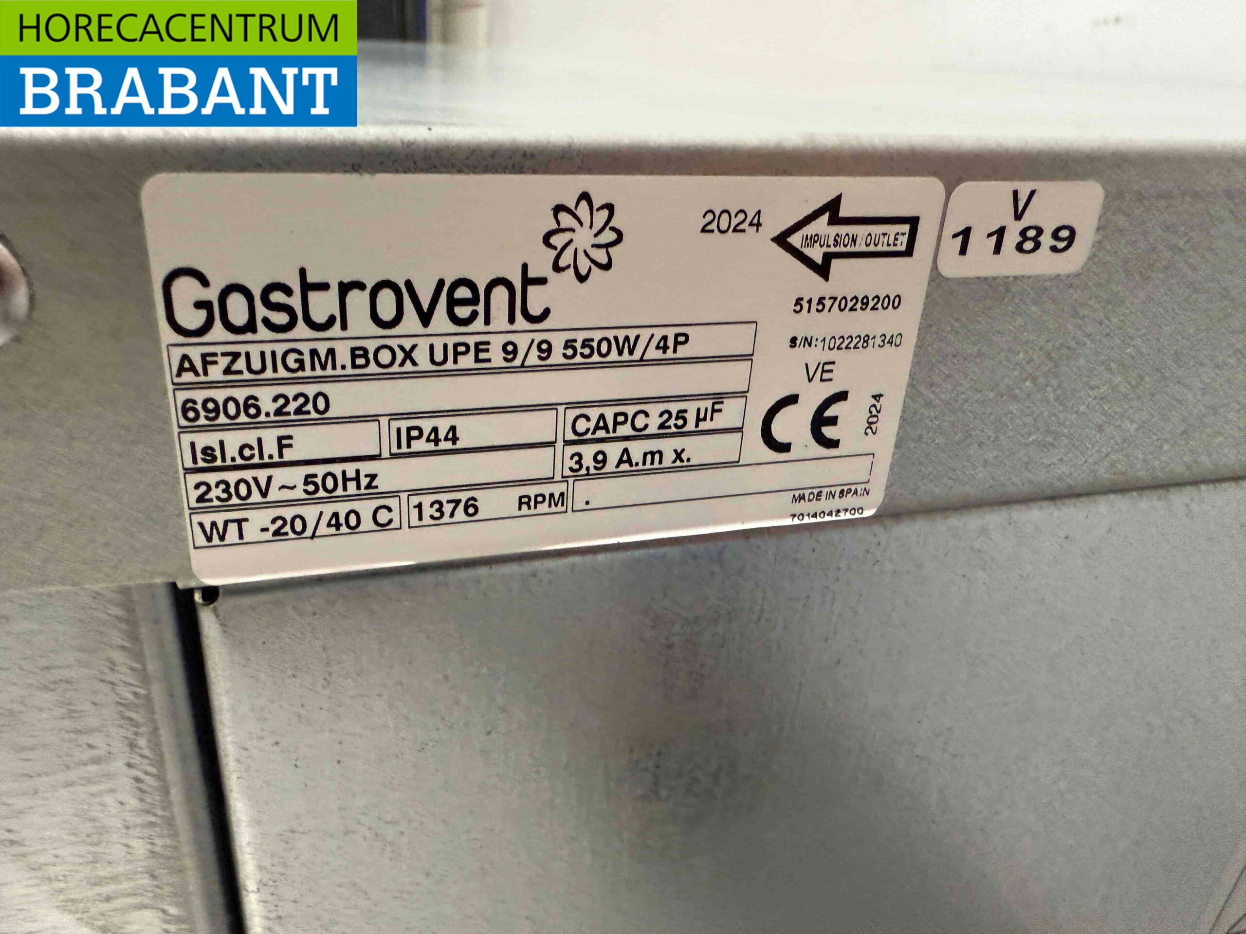 Combisteel Afzuigmotor Slakkenhuis 3000 m3 230V Horeca - Afbeelding 4