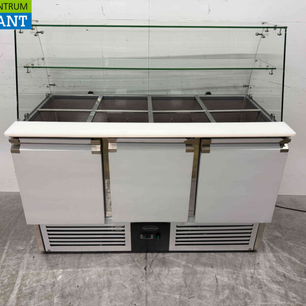 RVS Combisteel Saladette 3 Deuren 136,5 cm 230V Horeca
