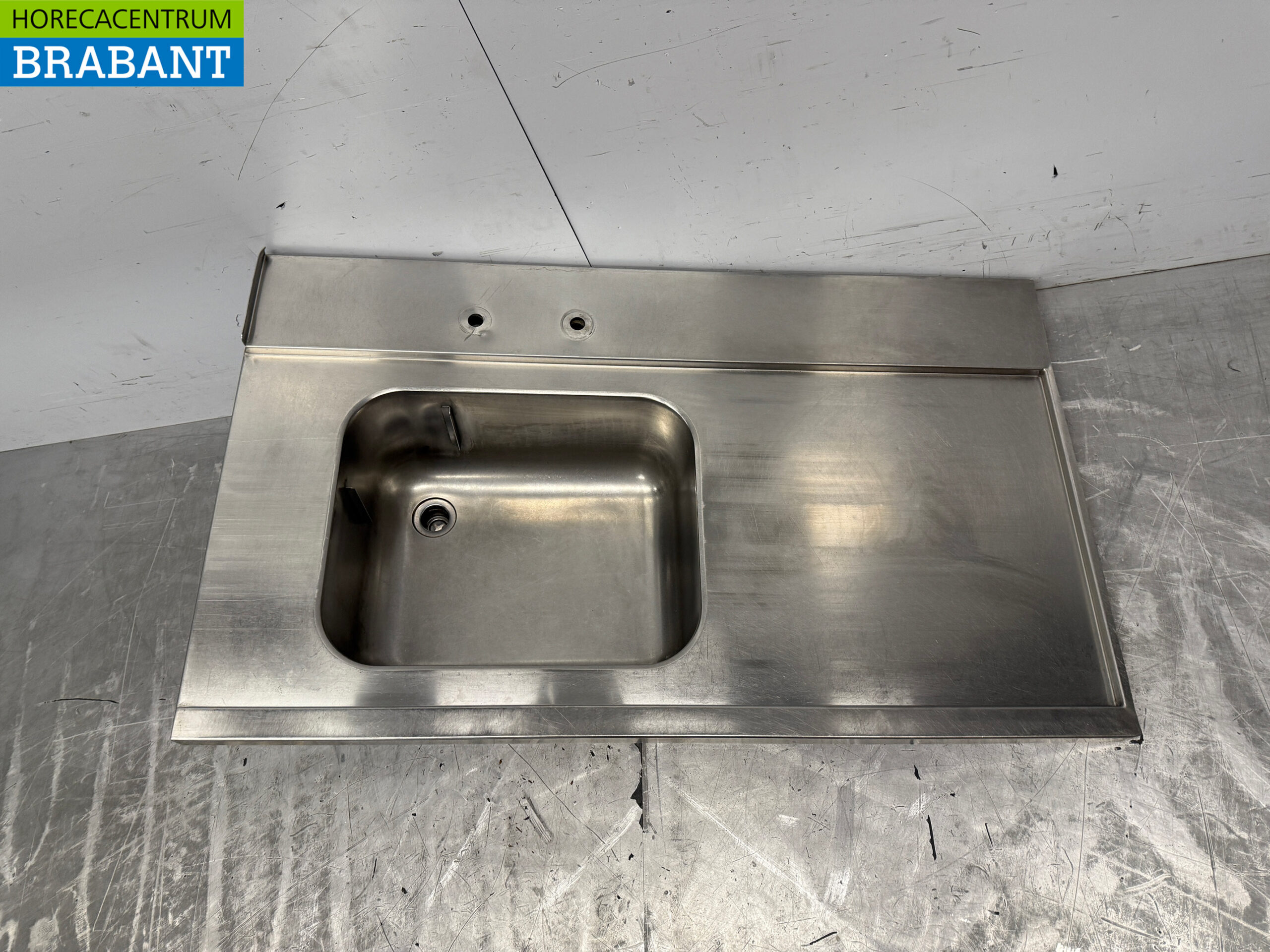 RVS Aanvoerblad Spoelbak 121 x 72 cm Horeca