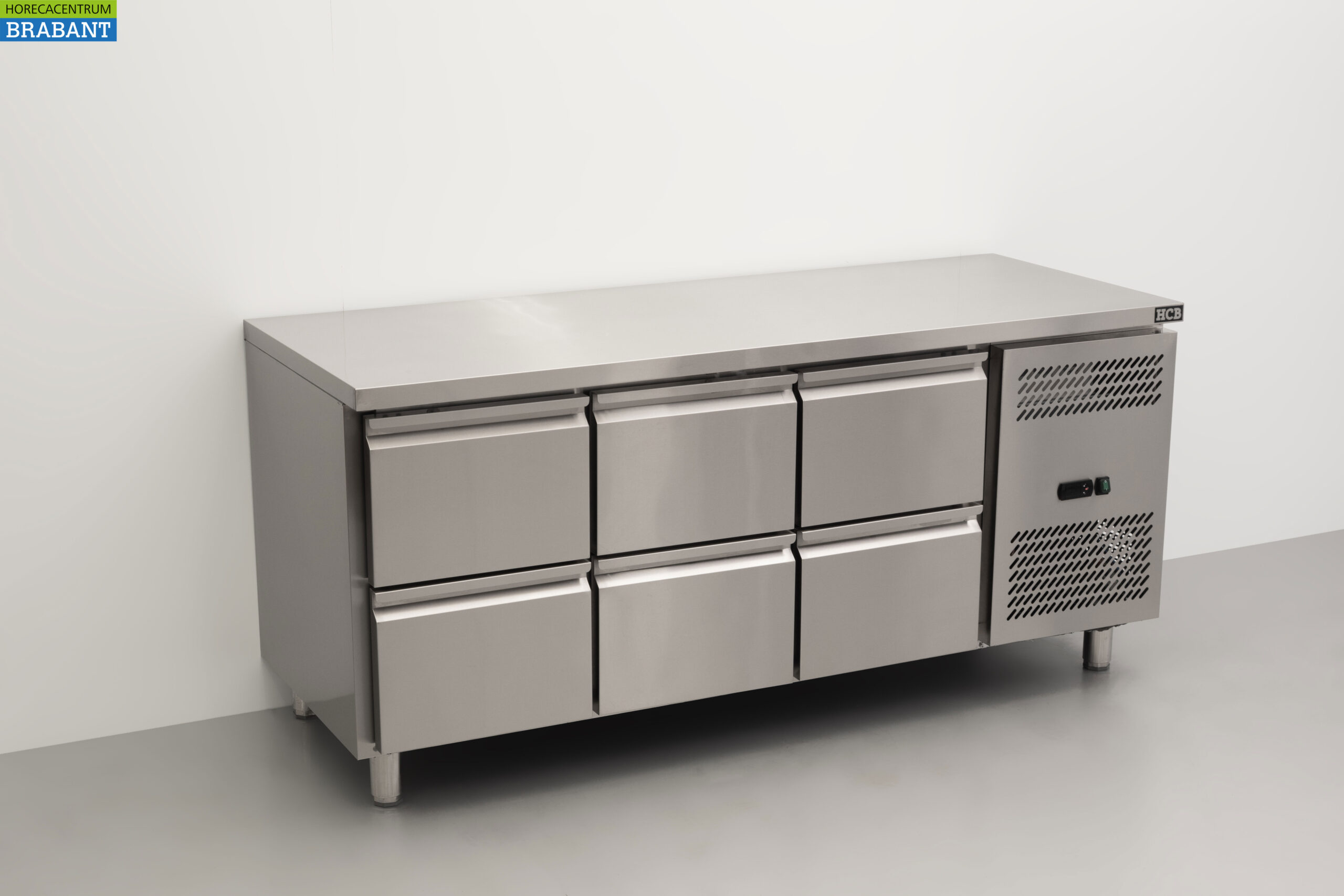 HCB RVS Koelwerkbank 6 laden 179,5 cm 230V Horeca - Afbeelding 3