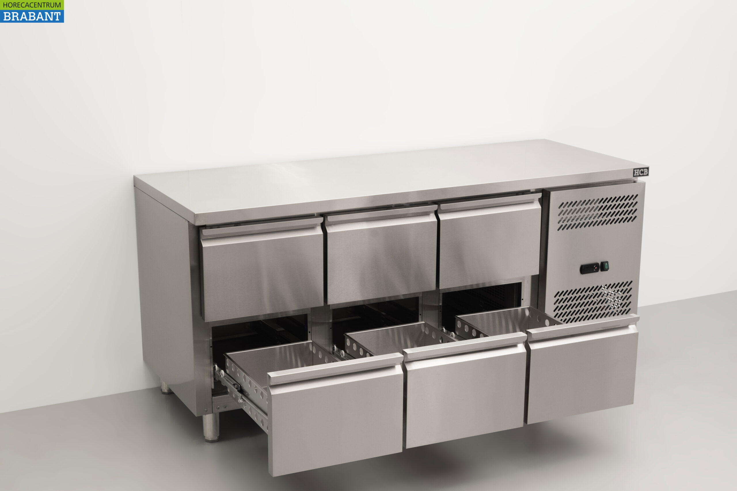 HCB RVS Koelwerkbank 6 laden 179,5 cm 230V Horeca - Afbeelding 4