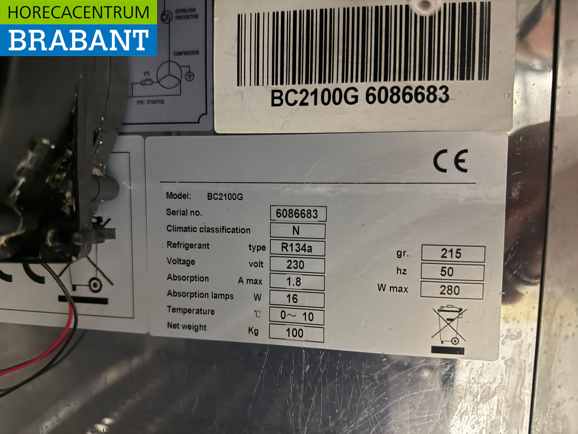 Saro Barkoeling 2 Glazen Klapdeuren 146 cm 230V Horeca - Afbeelding 5