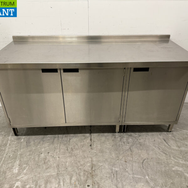 RVS Werkkast 180,5 x 70 cm 3 Klapdeuren Horeca