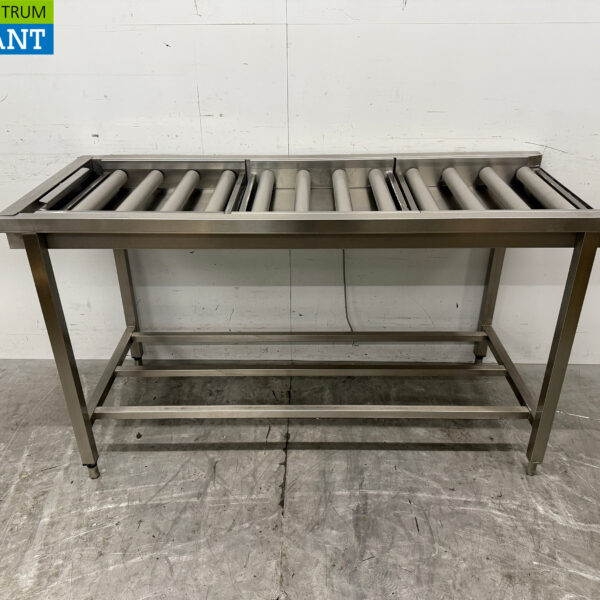 RVS Afvoertafel / rollenbaan tbv doorschuifvaatwasser 160,5 cm Horeca
