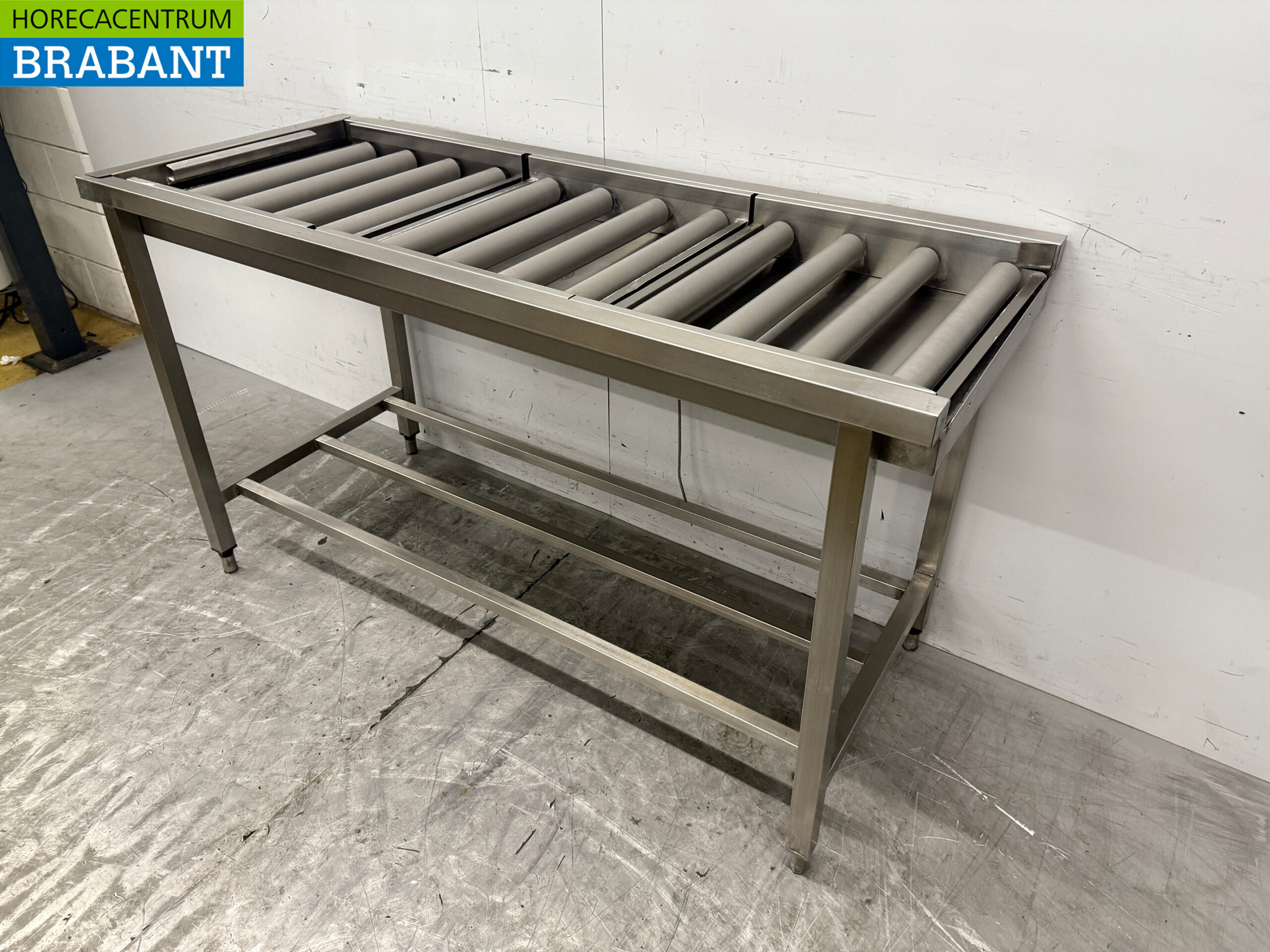 RVS Afvoertafel / rollenbaan tbv doorschuifvaatwasser 160,5 cm Horeca - Afbeelding 2