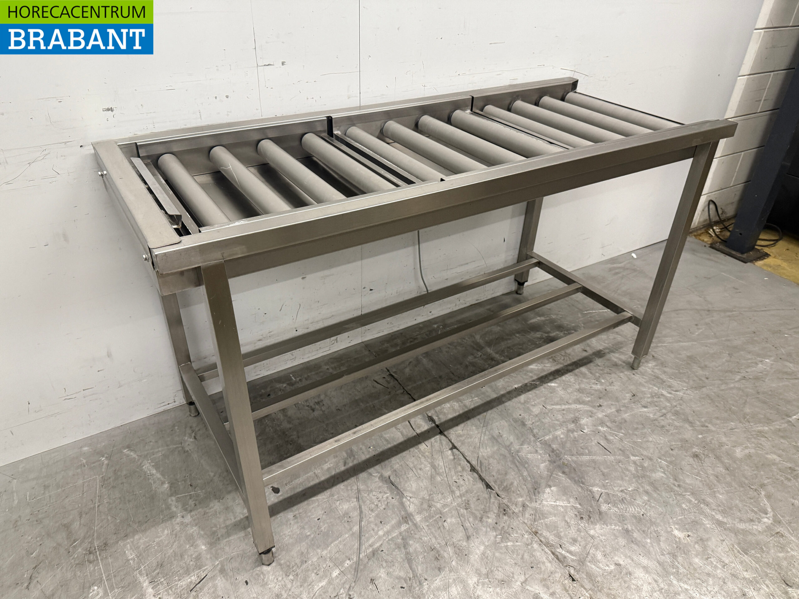 RVS Afvoertafel / rollenbaan tbv doorschuifvaatwasser 160,5 cm Horeca - Afbeelding 3