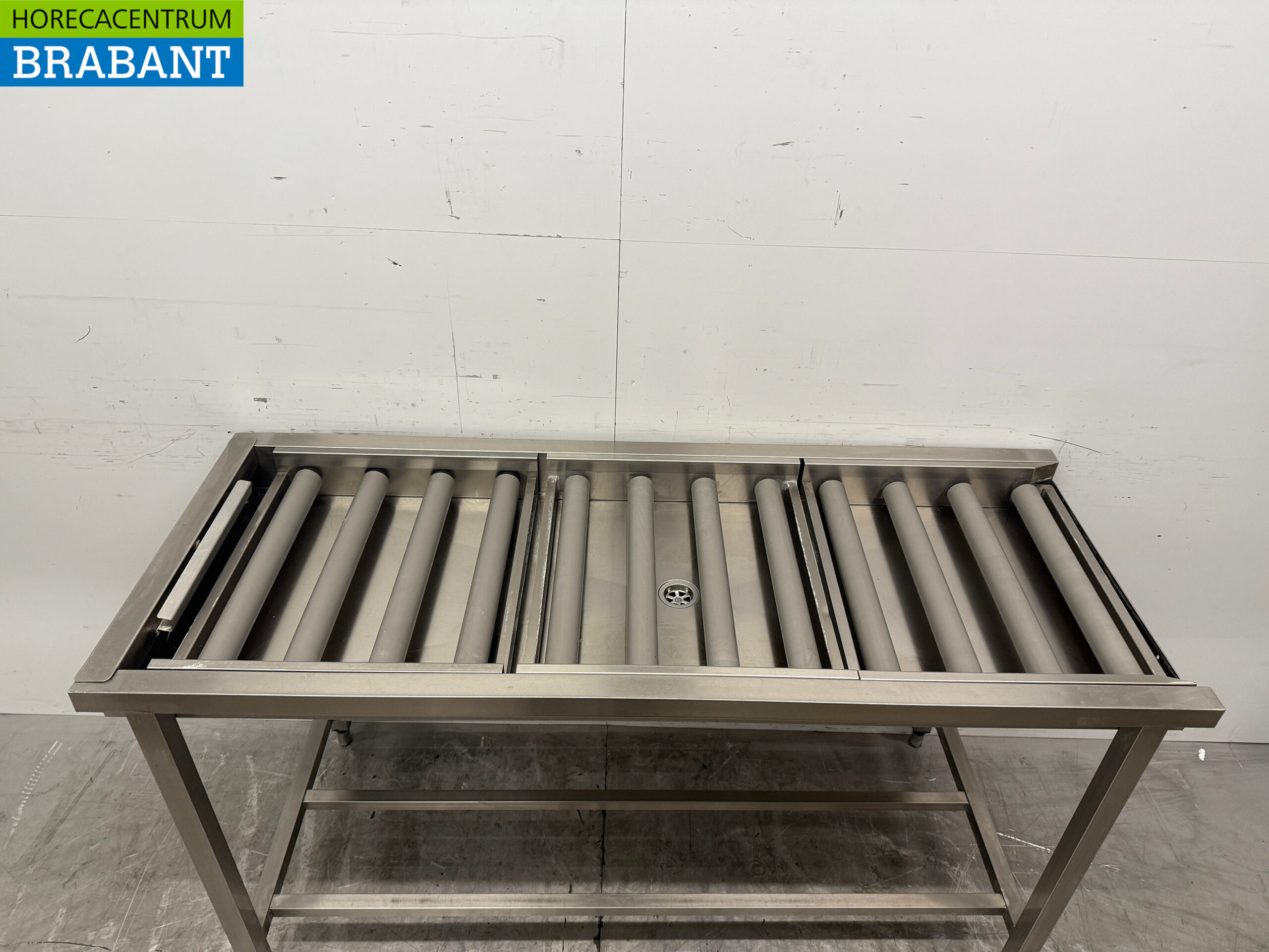 RVS Afvoertafel / rollenbaan tbv doorschuifvaatwasser 160,5 cm Horeca - Afbeelding 4