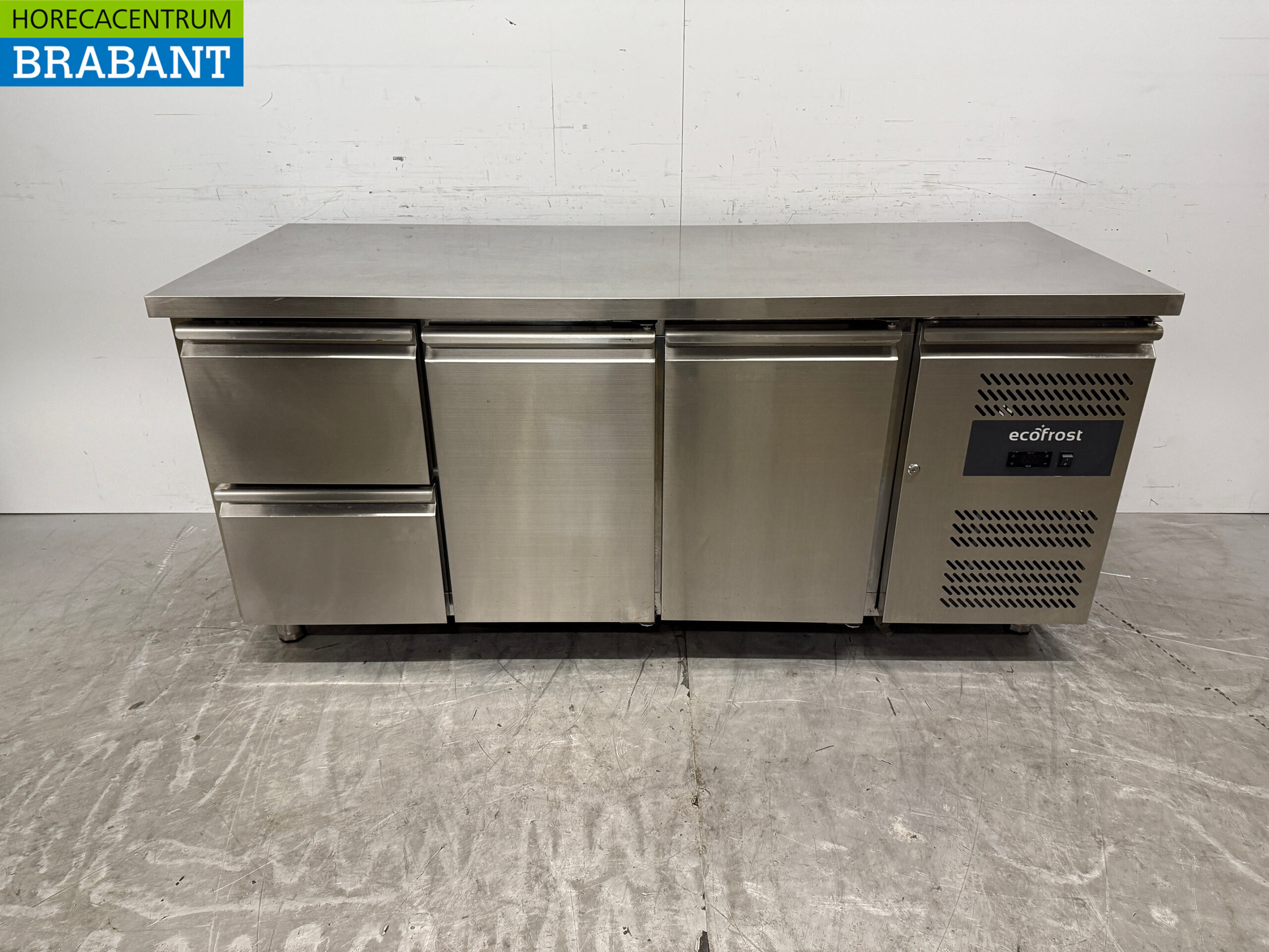 RVS Ecofrost Koelwerkbank 2 Deuren en 2 Laden 179,5 cm 230V Horeca