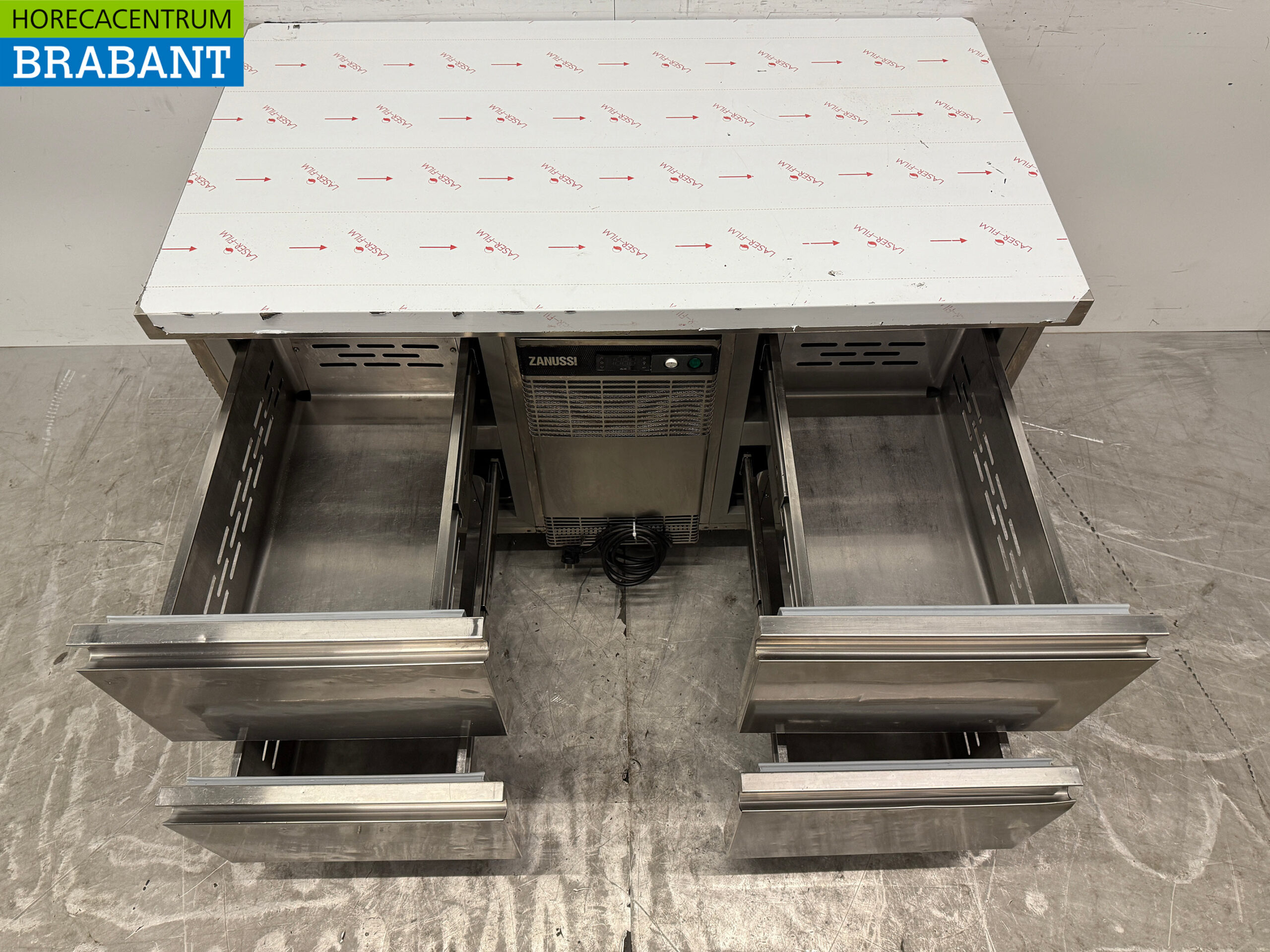 RVS Zanussi Koelwerkbank 4 Laden 127,5 cm 230v Horeca - Afbeelding 4